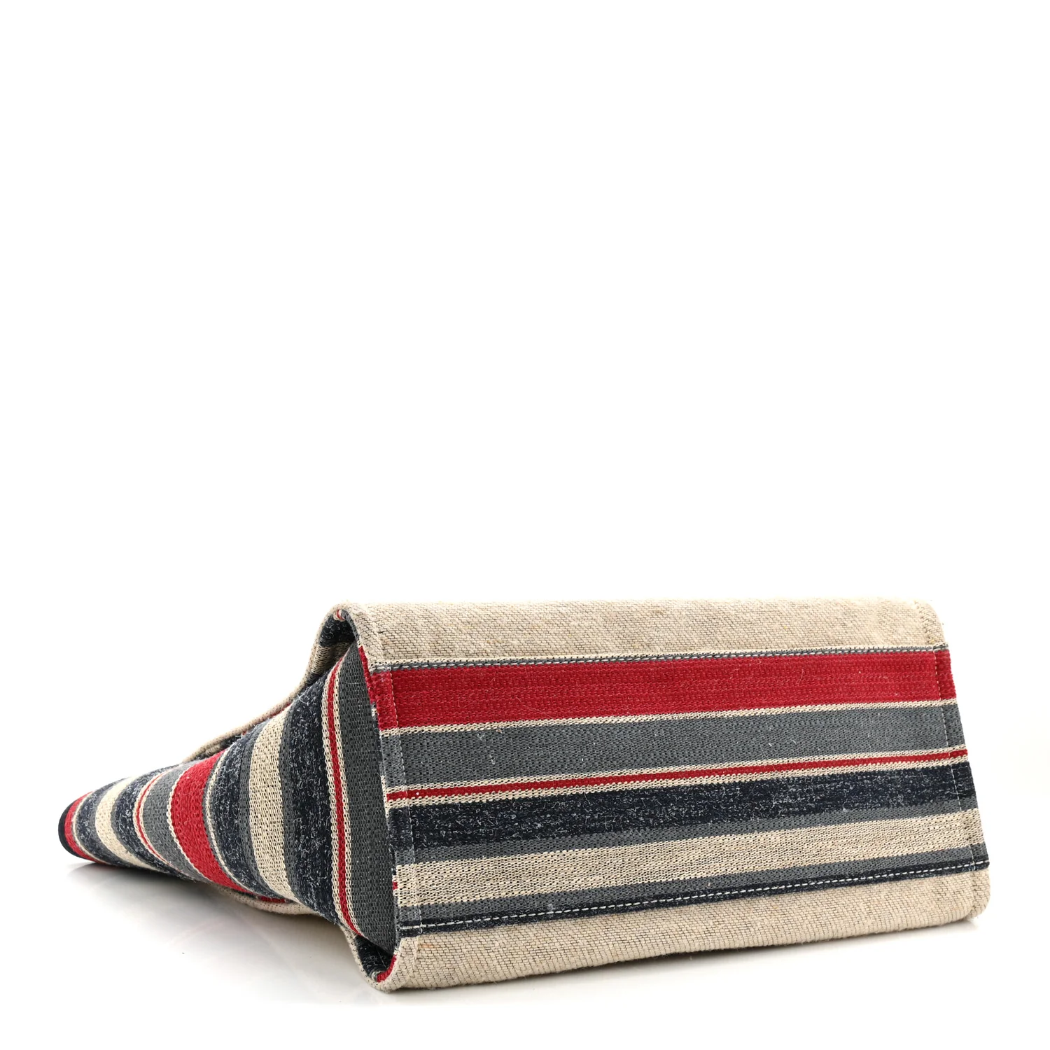 Striped Canvas Medium Deauville Tote Beige - Image 4