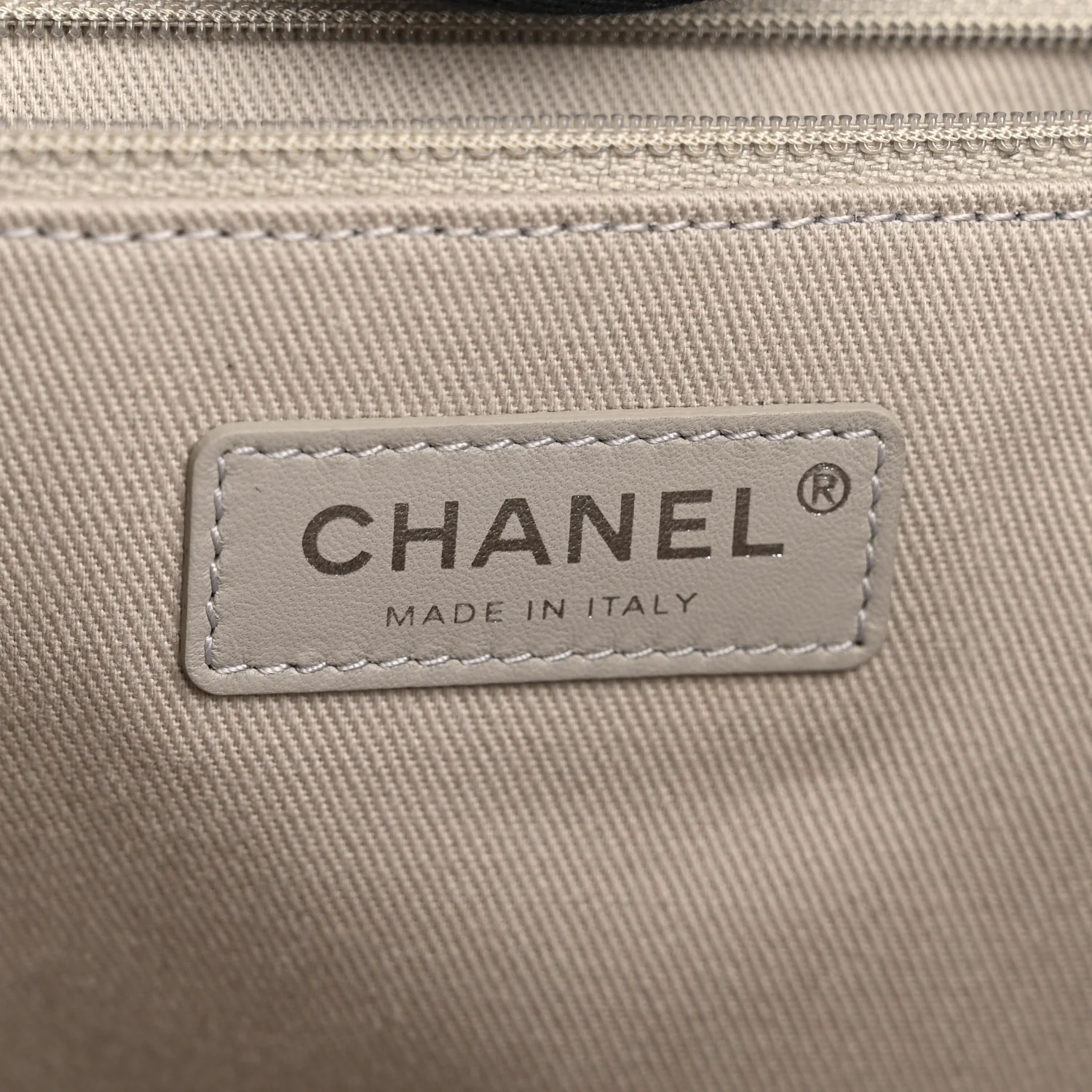 Striped Canvas Medium Deauville Tote Grey Black - Image 6