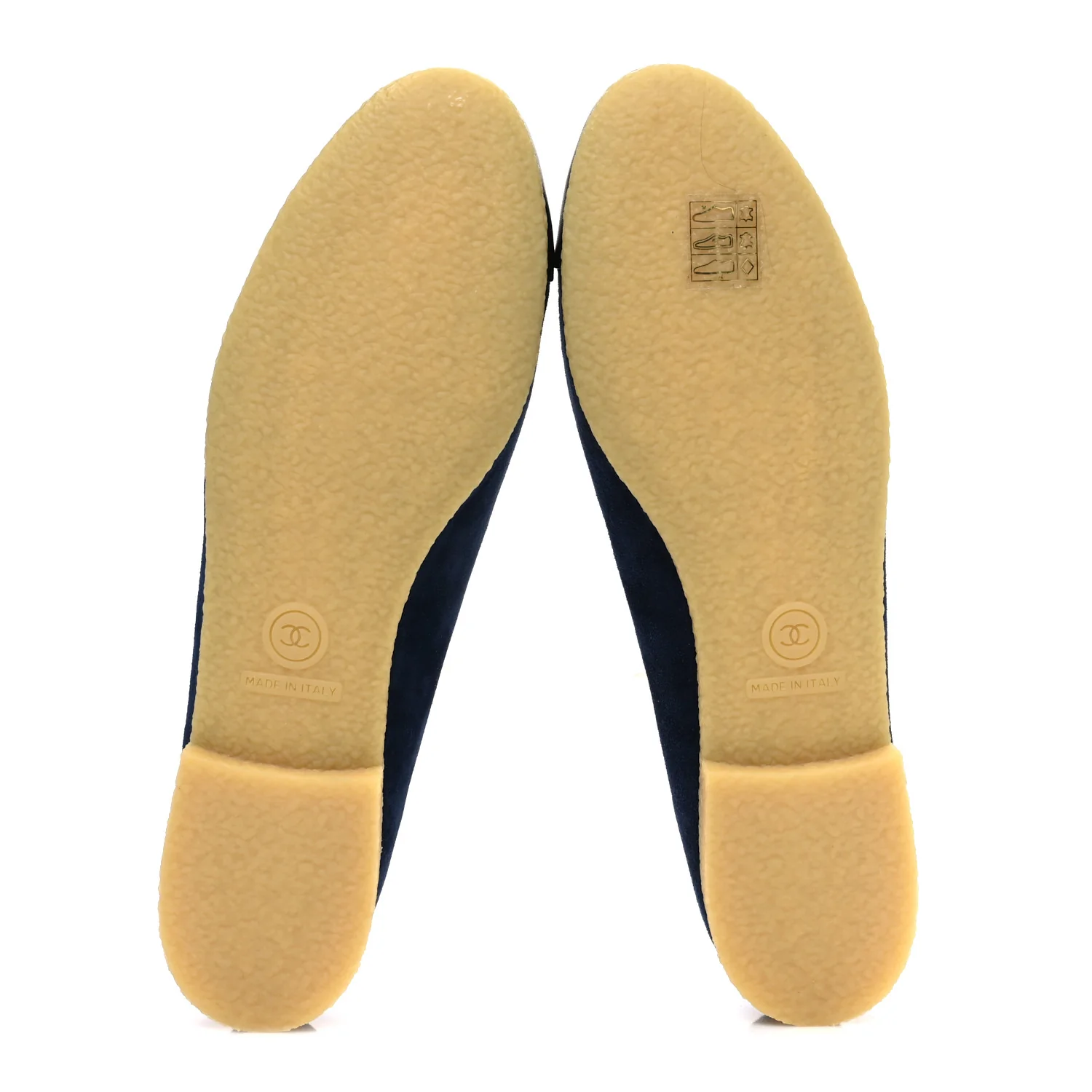 Suede Calfskin Cap Toe CC Ballerina Flats 40 Navy Black - Image 7