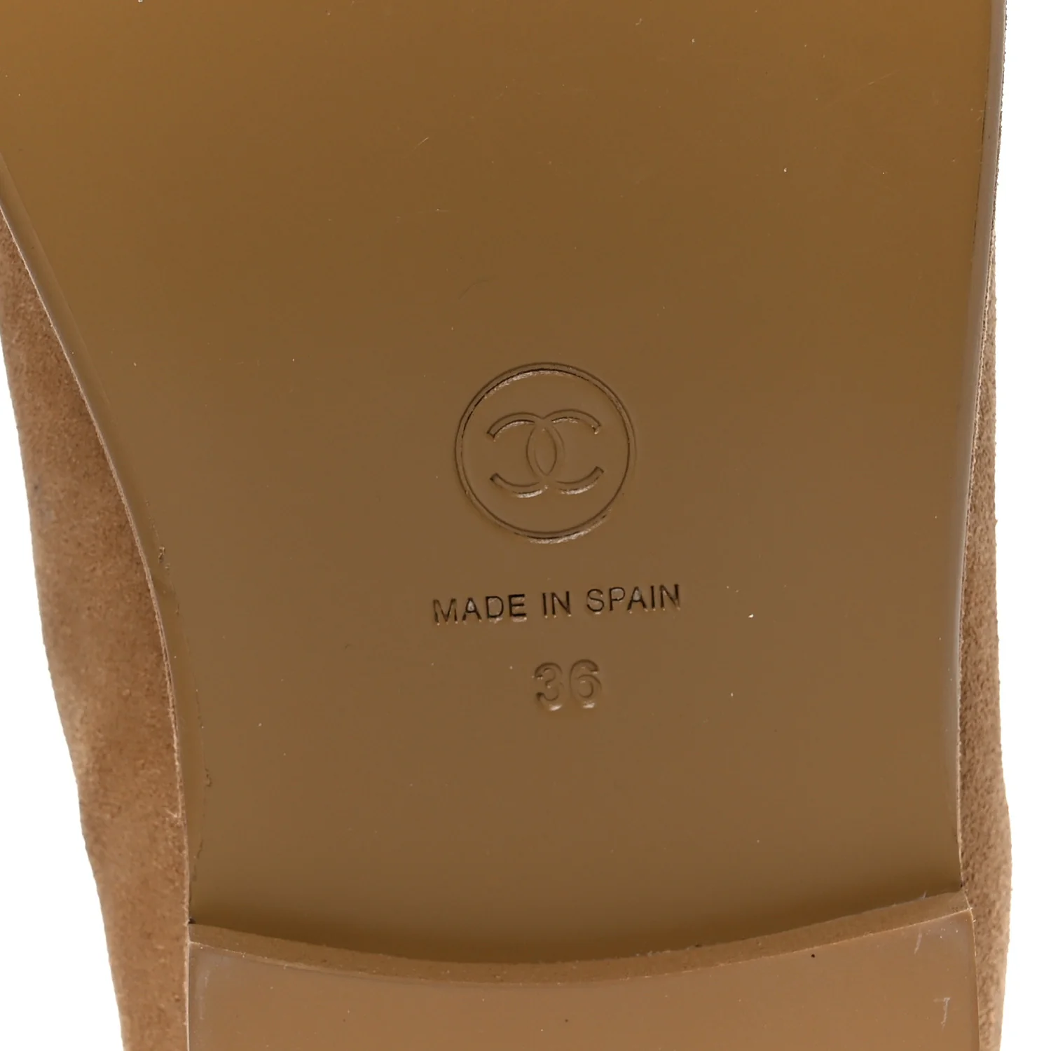 Suede Calfskin CC Loafers 36 Dark Beige - Image 9