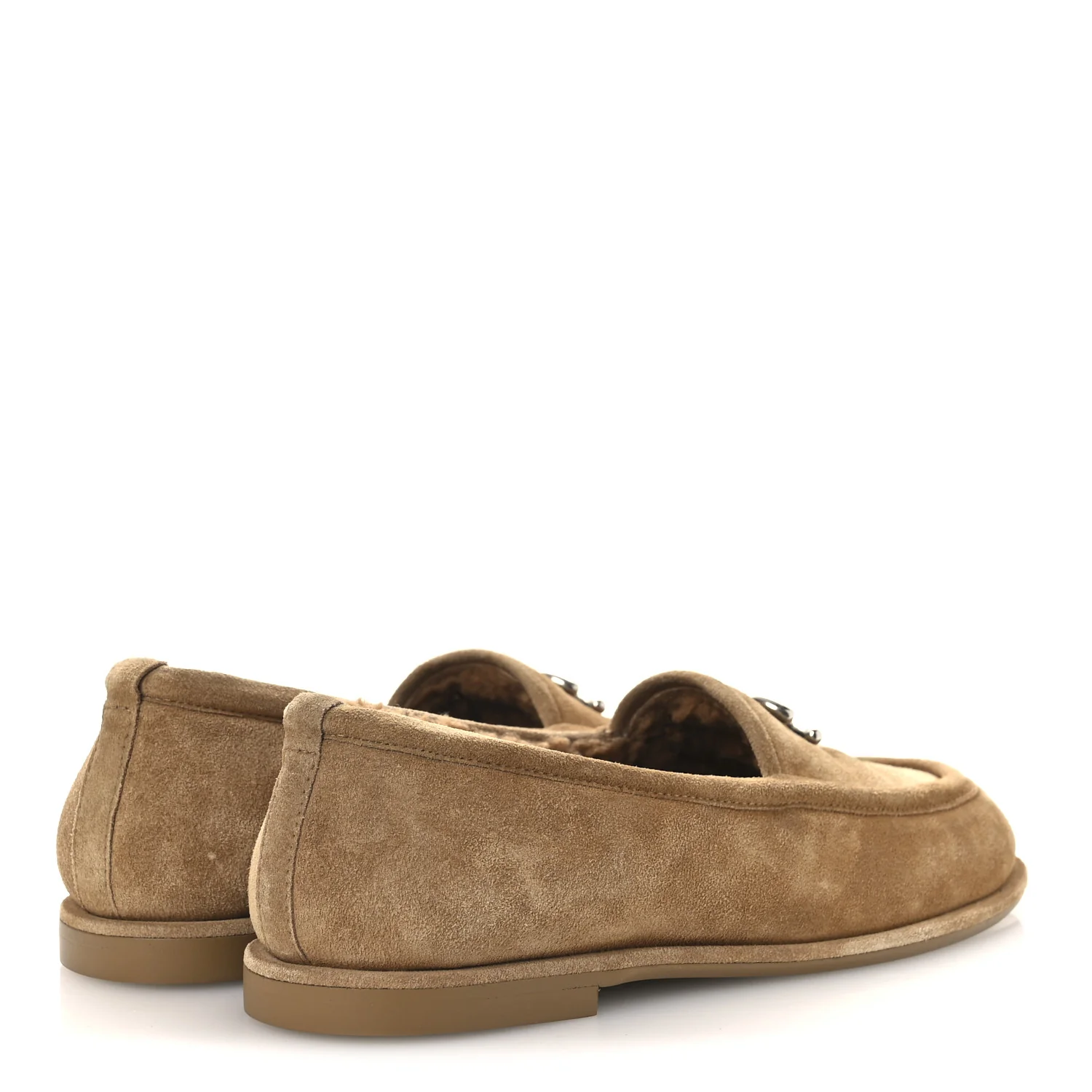 Suede Calfskin CC Loafers 36.5 Dark Beige - Image 5