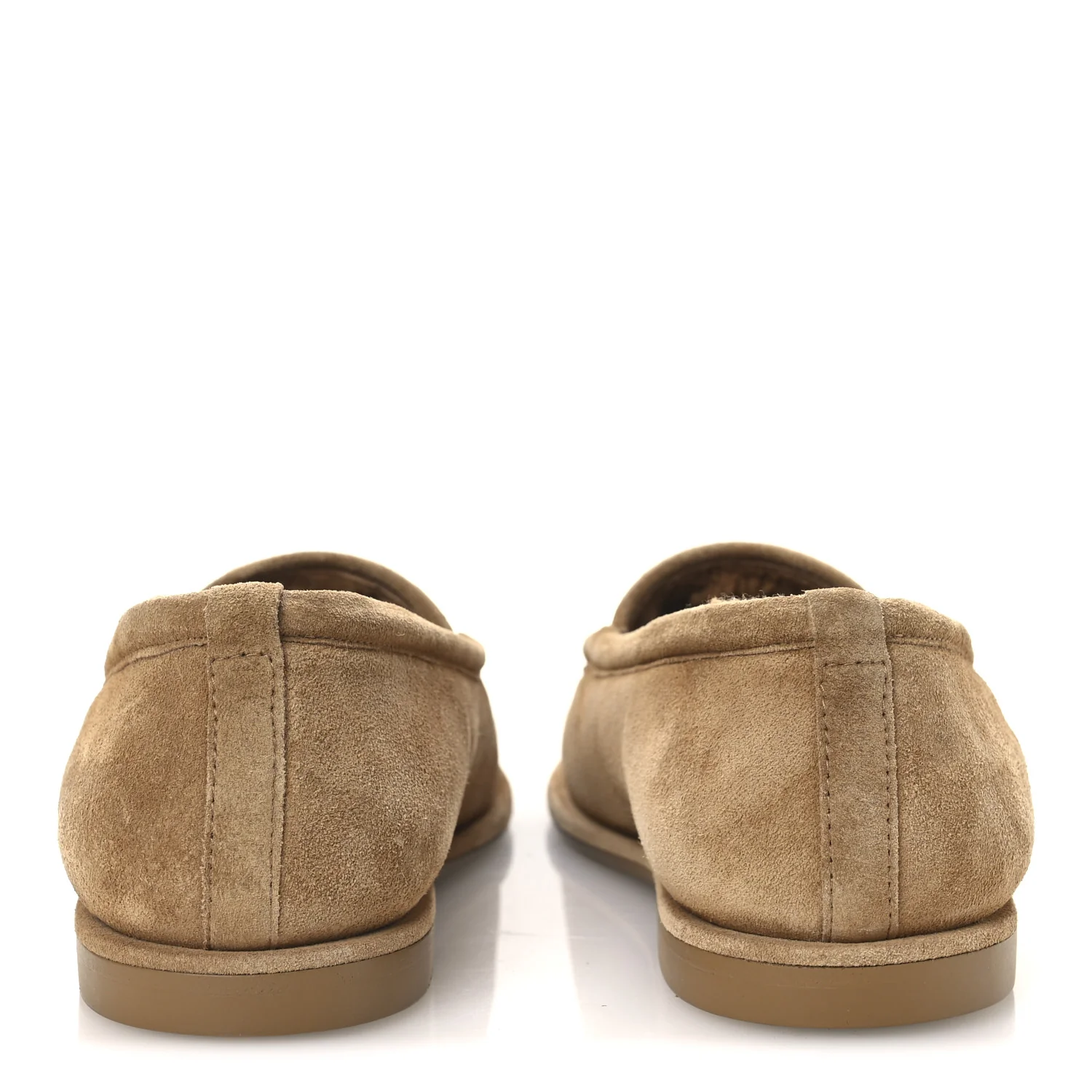 Suede Calfskin CC Loafers 36.5 Dark Beige - Image 6