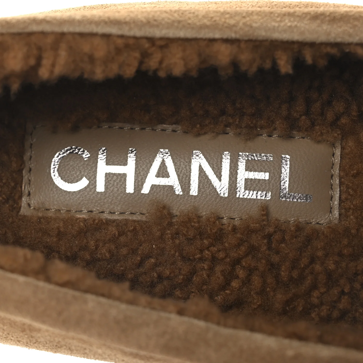 Suede Calfskin CC Loafers 36.5 Dark Beige - Image 9
