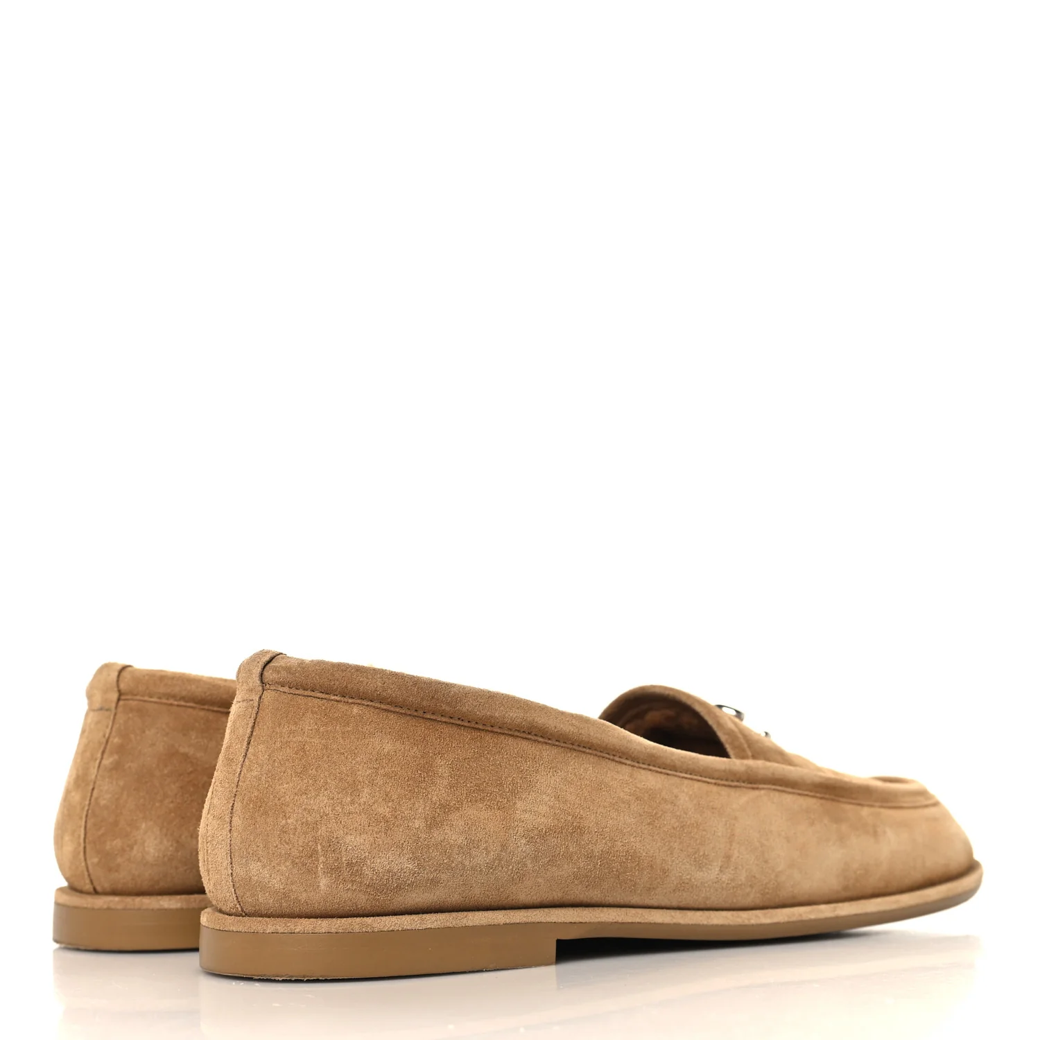 Suede Calfskin CC Loafers 41 Dark Beige - Image 5
