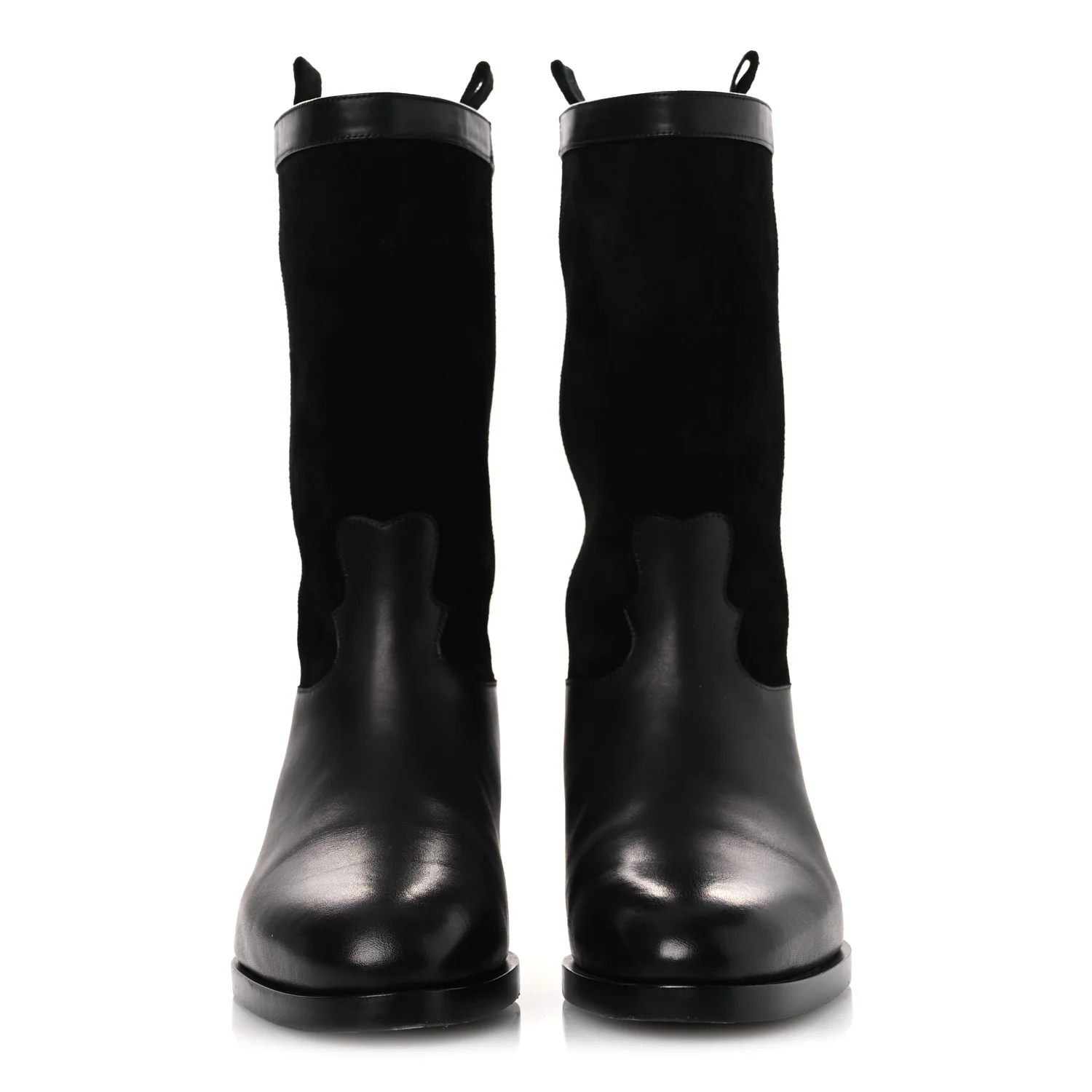Suede Calfskin CC Short Boots 37 Black - Image 3