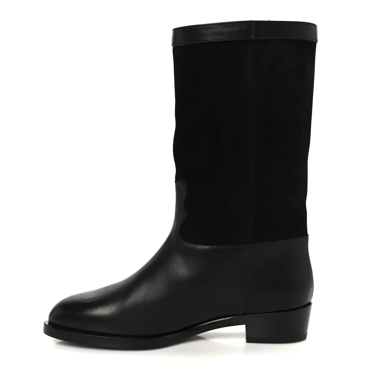 Suede Calfskin CC Short Boots 37.5 Black
