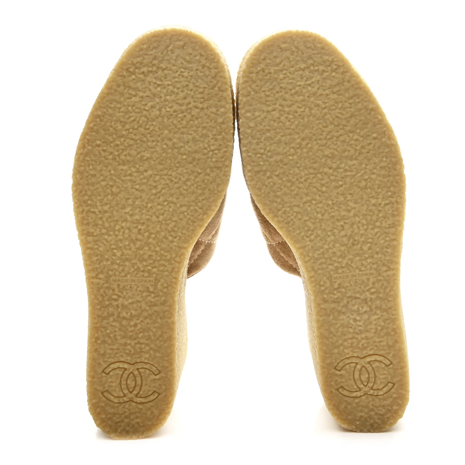 Suede Calfskin Lambskin Quilted CC Mules 37 Beige Black - Image 6