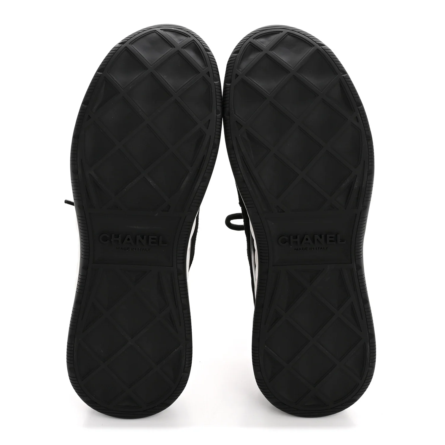 Suede Calfskin Nylon Grosgrain CC Sneakers 38 Black - Image 6