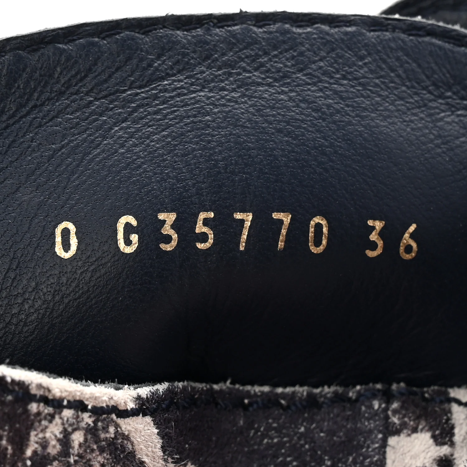 Suede Calfskin Printed CC 31 Rue Cambon Lace Up Combat Boots 36 White Navy - Image 9