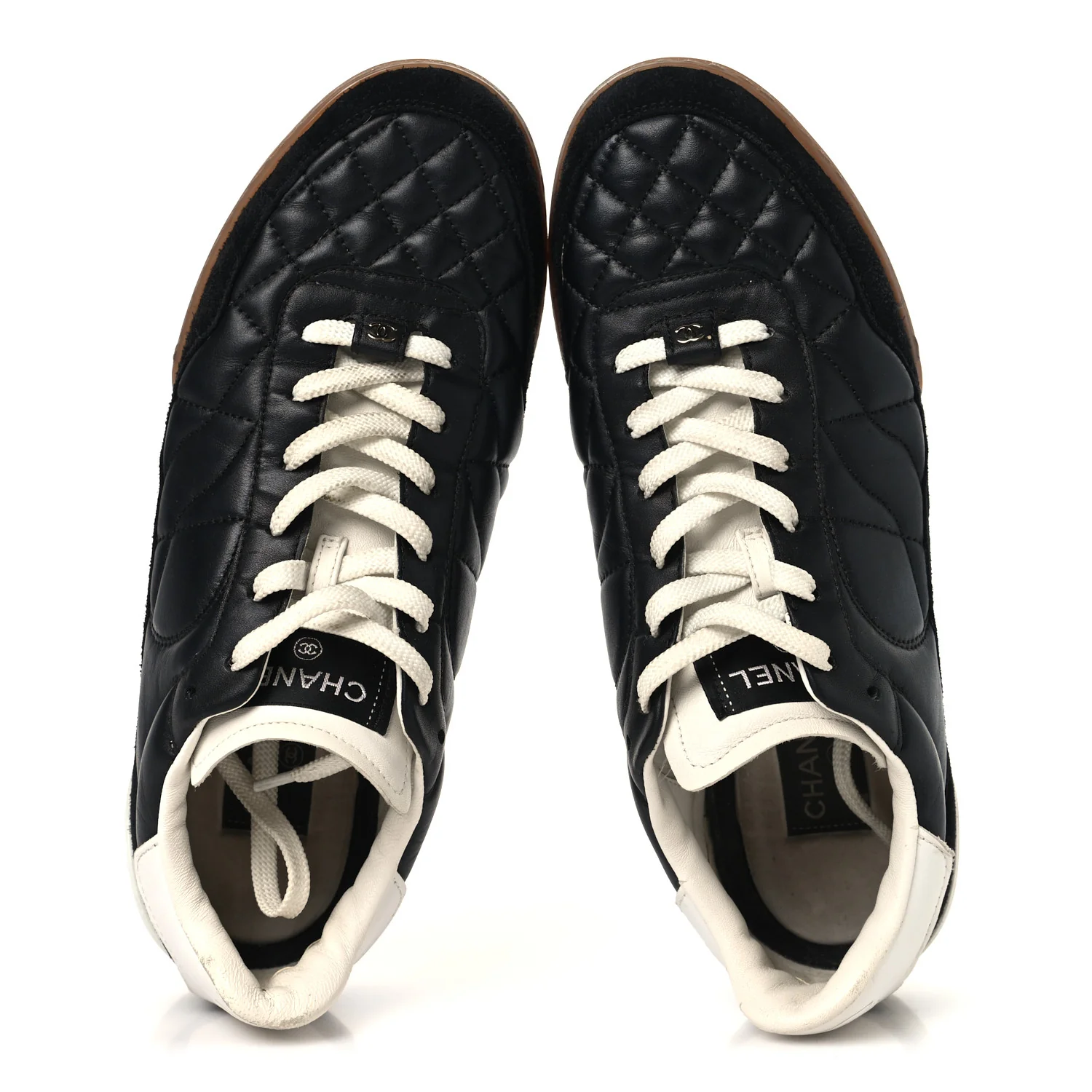Suede Calfskin Quilted Sneakers 41 Black - Image 2