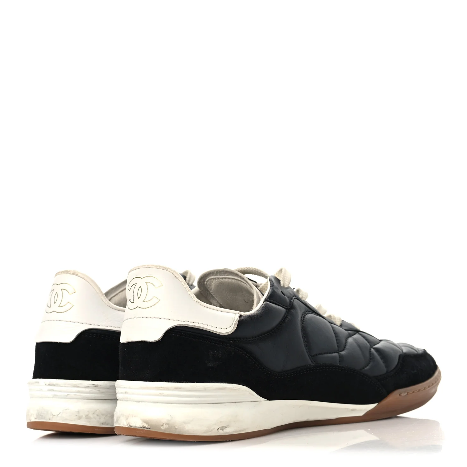 Suede Calfskin Quilted Sneakers 41 Black - Image 5