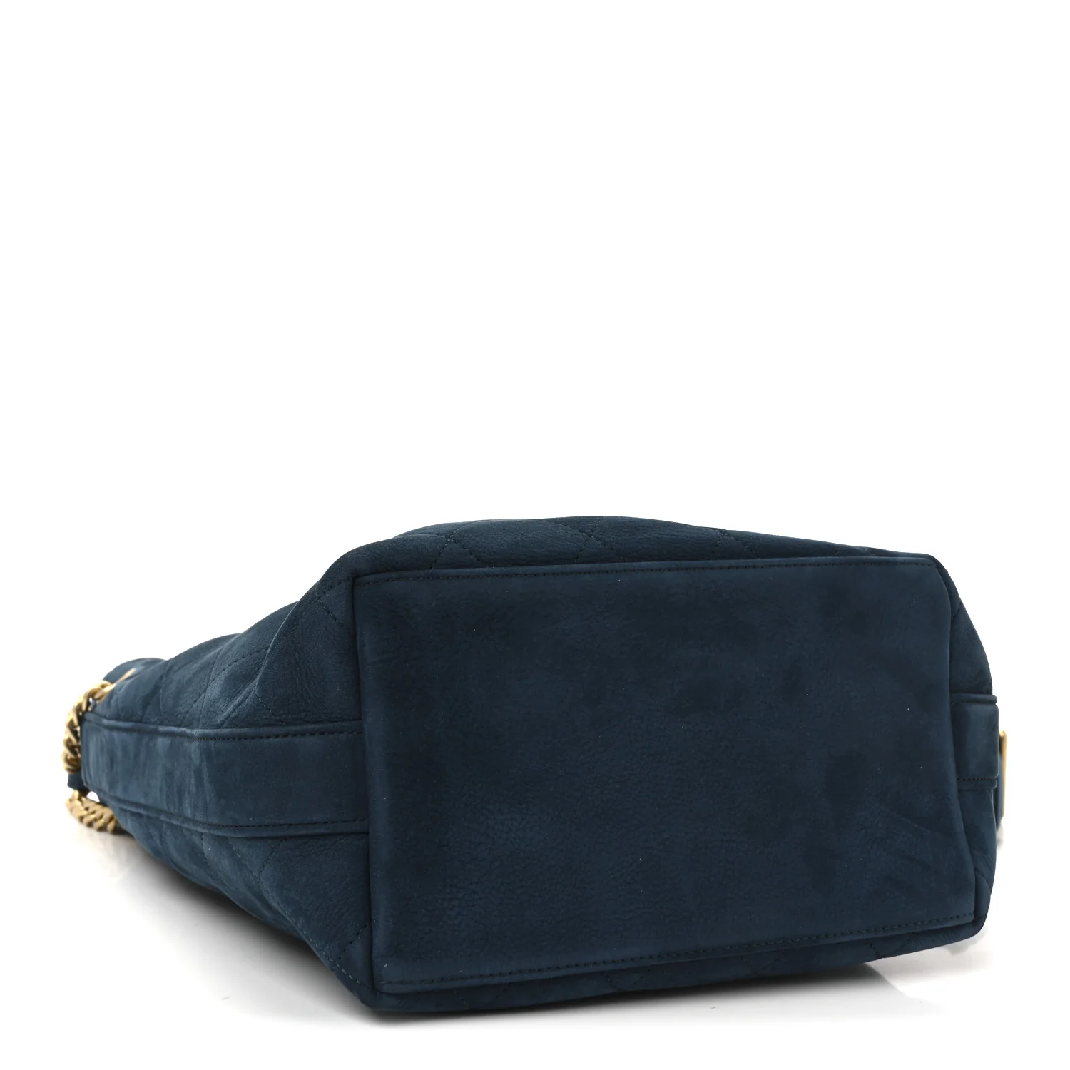 Suede Calfskin Small On My Shoulder Drawstring Bag Blue - Image 4