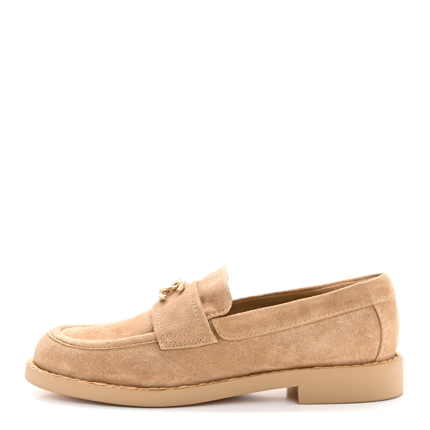 Suede CC Loafers 36.5 Dark Beige