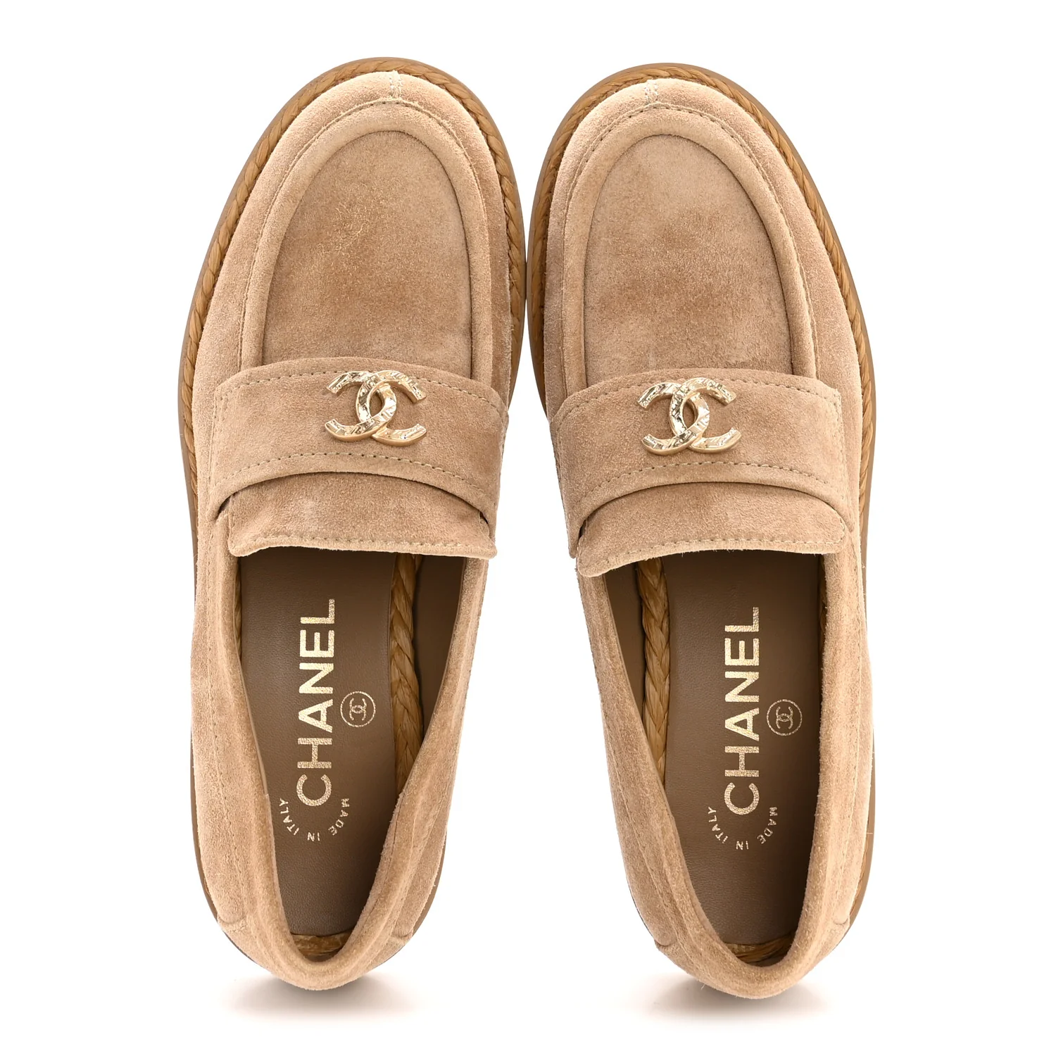 Suede CC Loafers 36.5 Dark Beige - Image 2