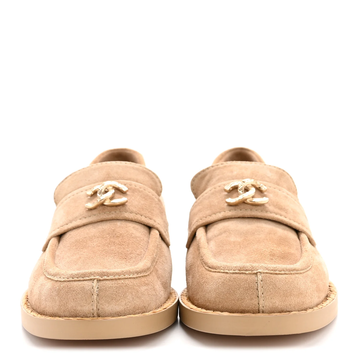 Suede CC Loafers 36.5 Dark Beige - Image 3
