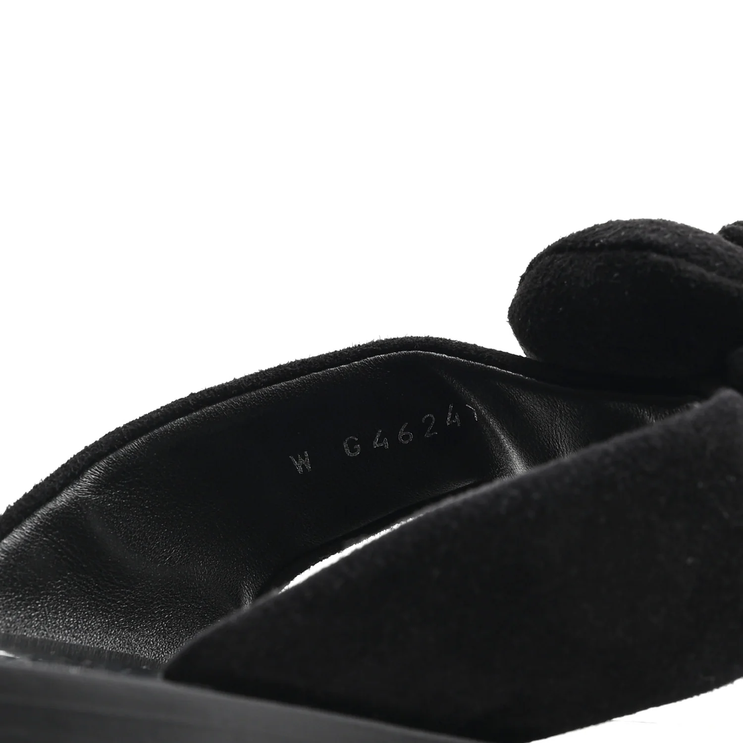 Suede Kidskin Pearl Camellia Thong Sandals 38.5 Black - Image 9