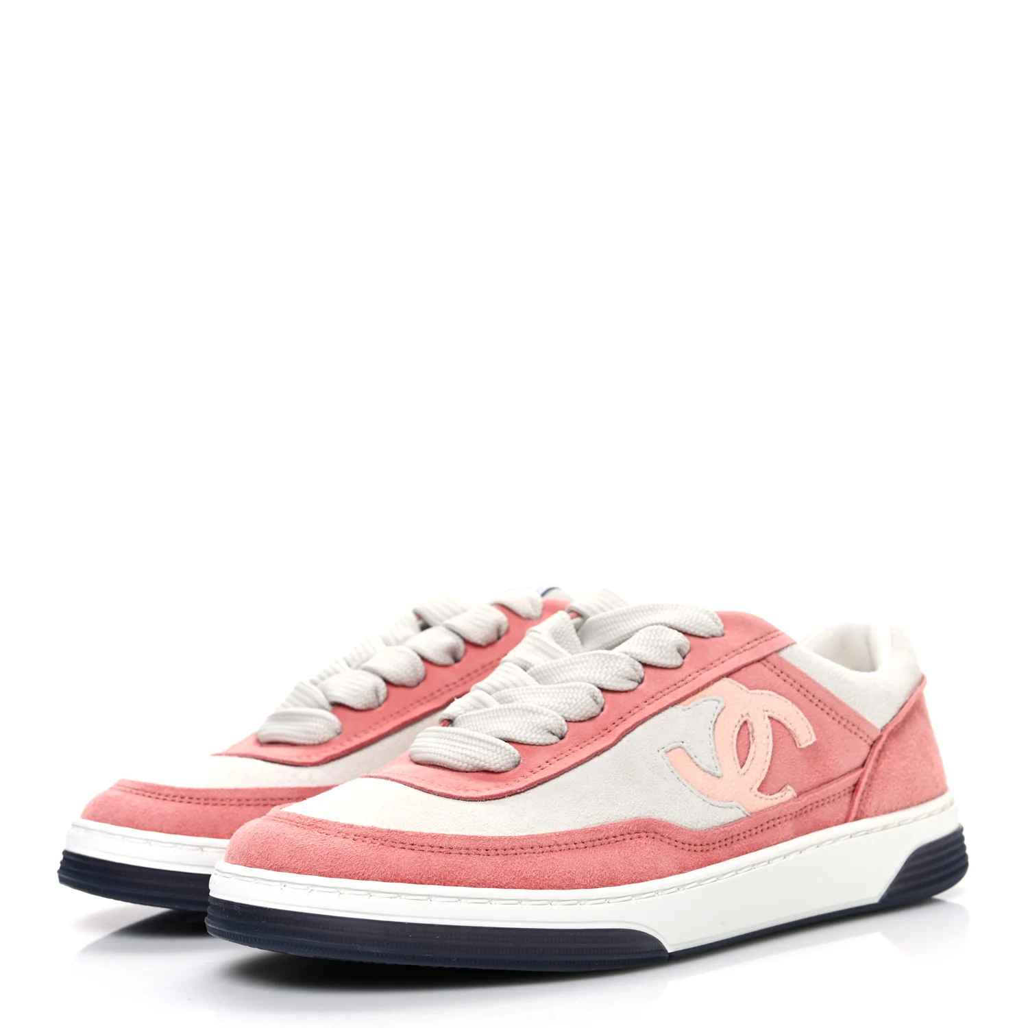 Suede Kidskin Womens CC Sneakers 35.5 White Pink - Image 4