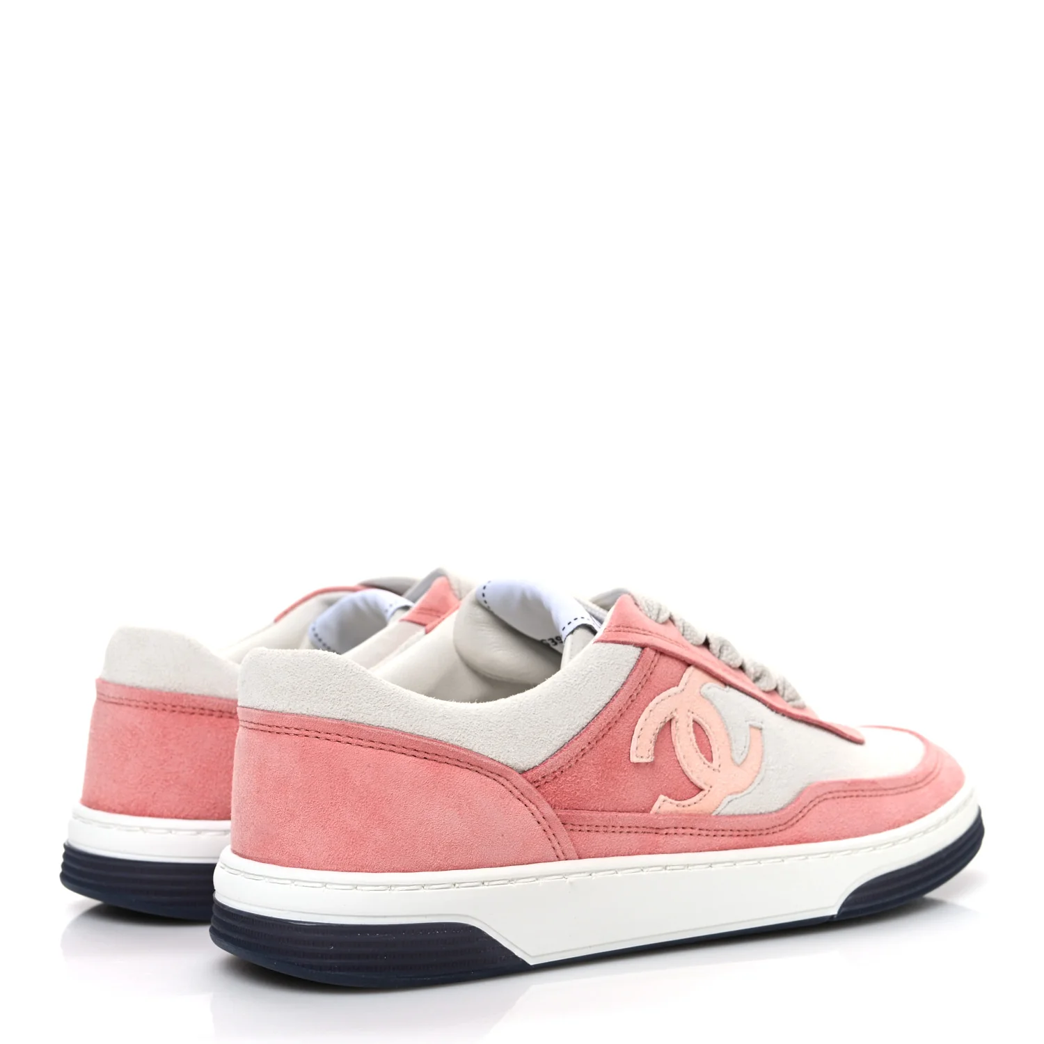 Suede Kidskin Womens CC Sneakers 35.5 White Pink - Image 5