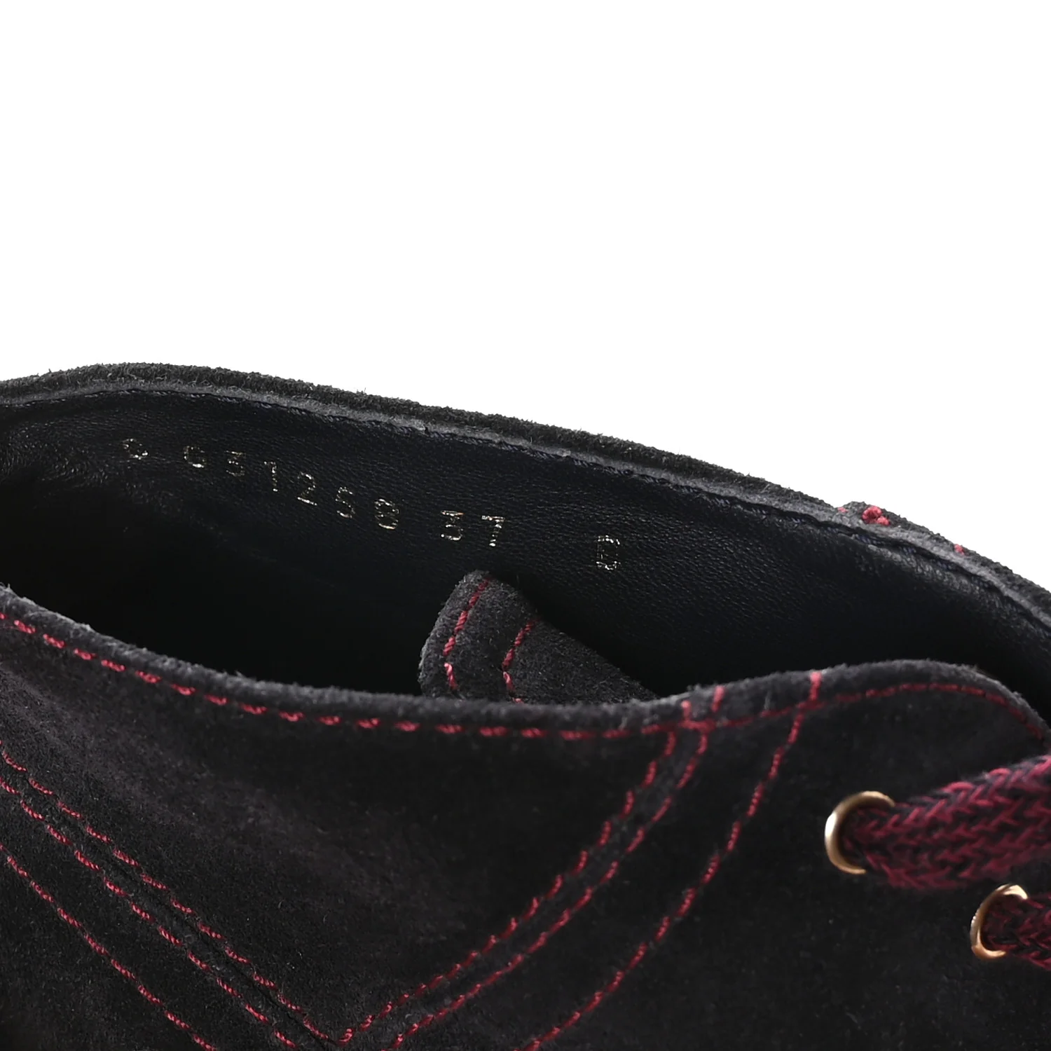 Suede Lace Up Wedge Booties 37 Dark Blue - Image 8