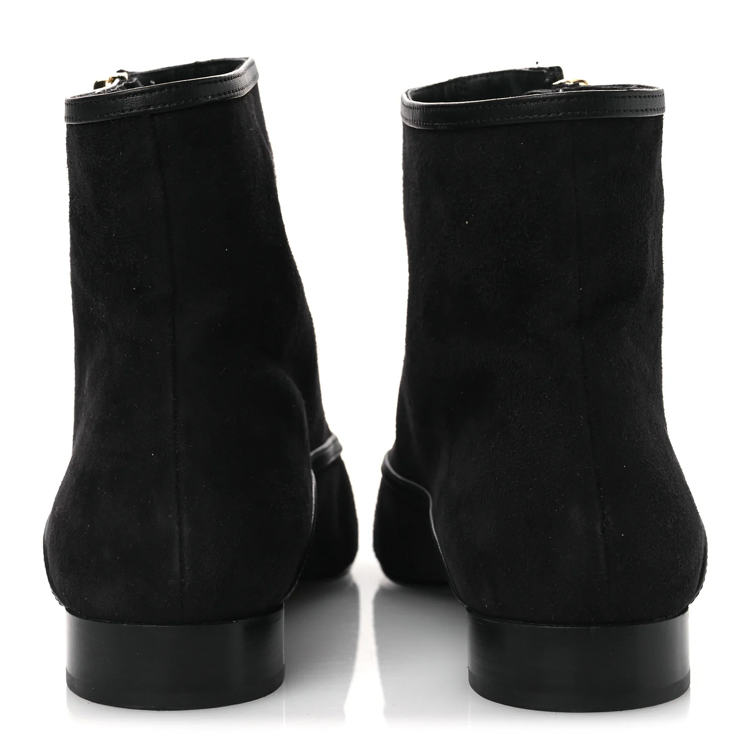 Suede Lambskin Patent Calfskin CC Cap Toe Ankle Boots 40 Black - Image 6