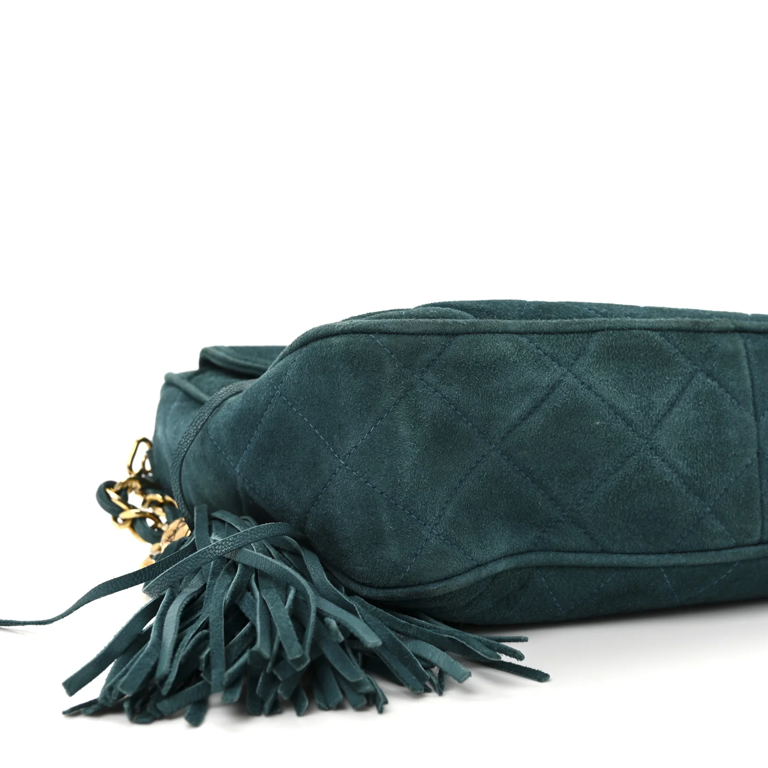 Suede Quilted CC Tassel Camera Bag Blue - Image 9
