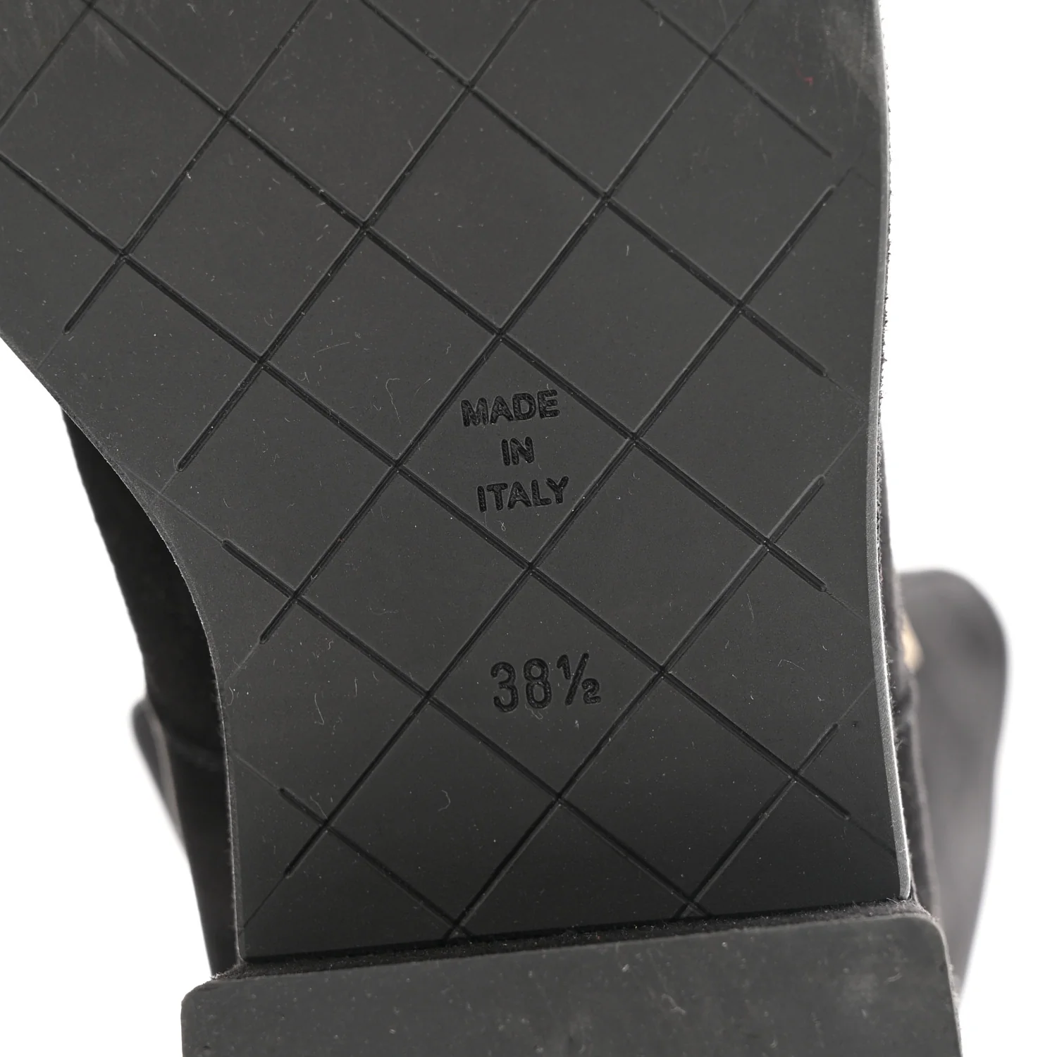 Suede Quilted Lace Up Combat Boots 38.5 Black - Image 8