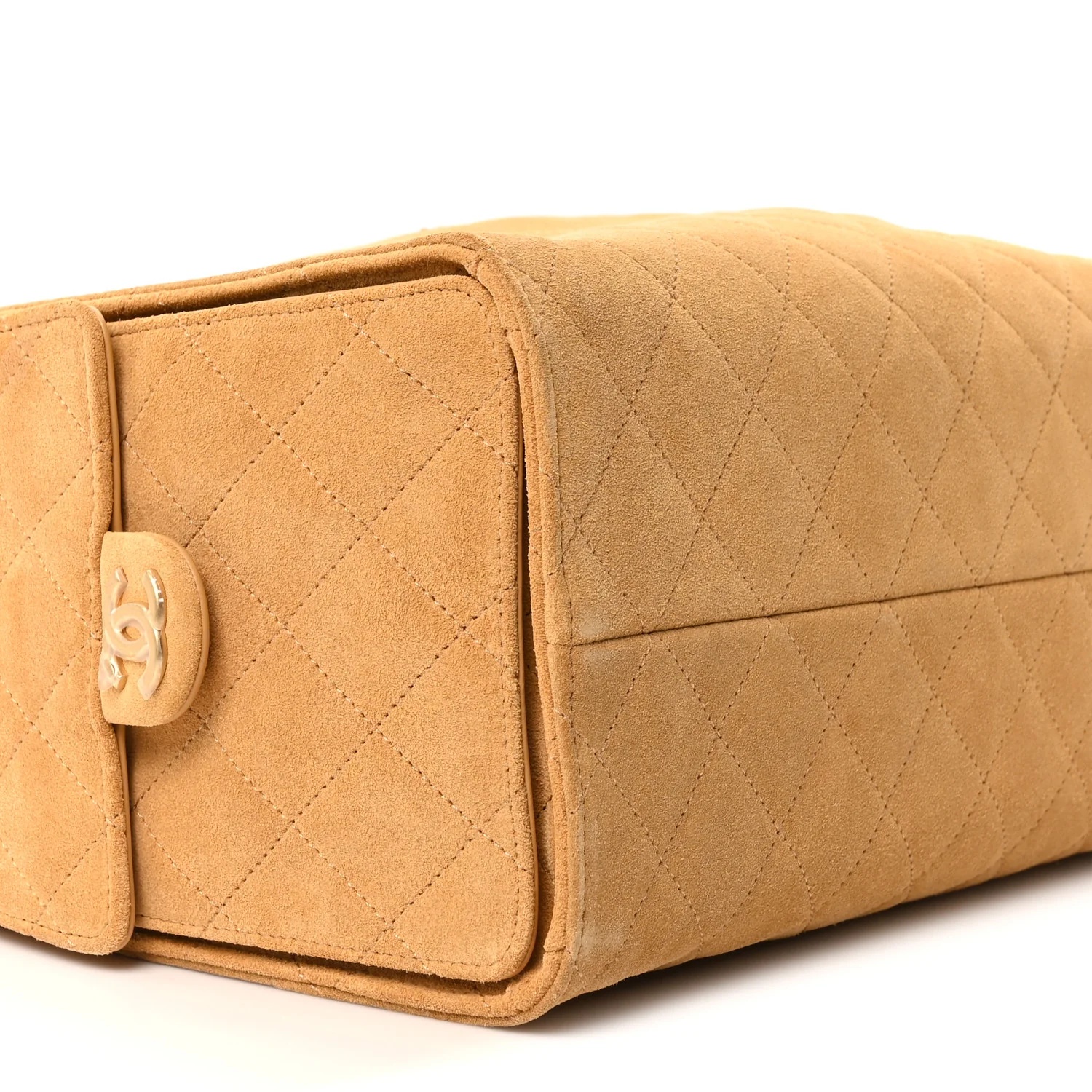 Suede Quilted Medium Chanel 25 Handbag Beige - Image 18