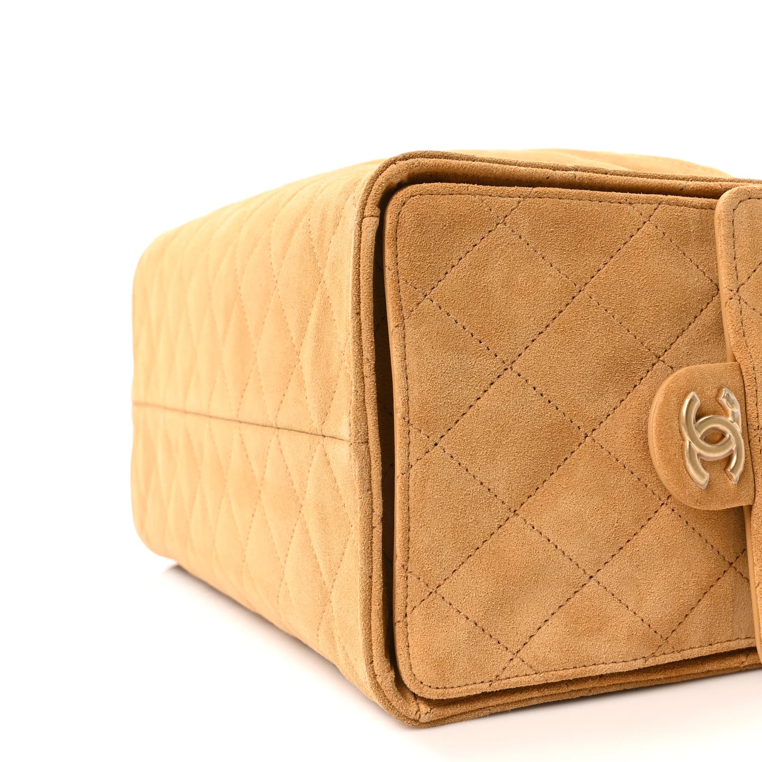 Suede Quilted Medium Chanel 25 Handbag Beige - Image 21