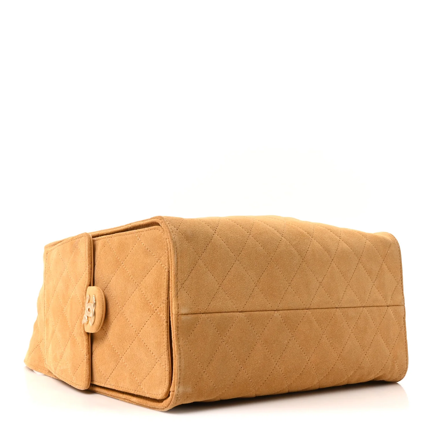 Suede Quilted Medium Chanel 25 Handbag Beige - Image 9
