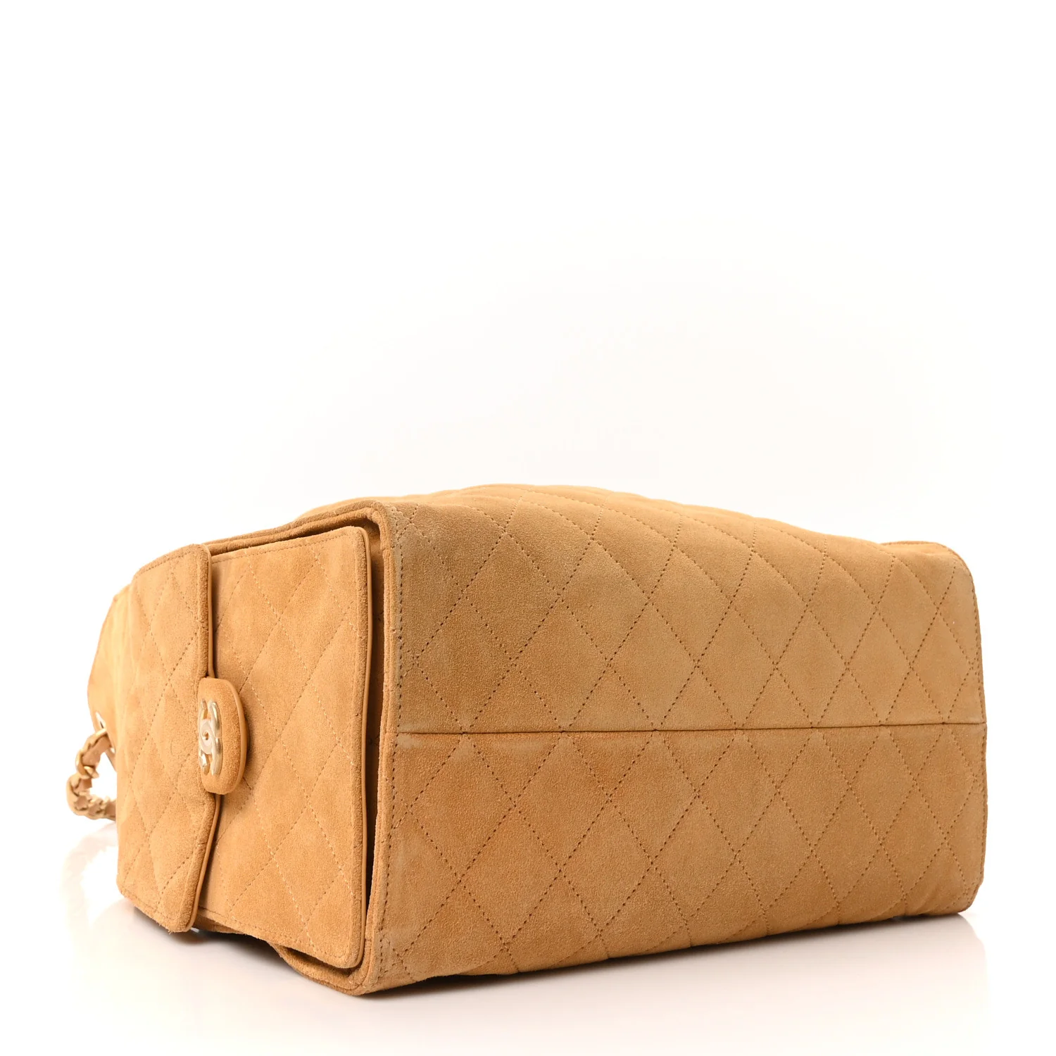 Suede Quilted Medium Chanel 25 Handbag Beige - Image 5