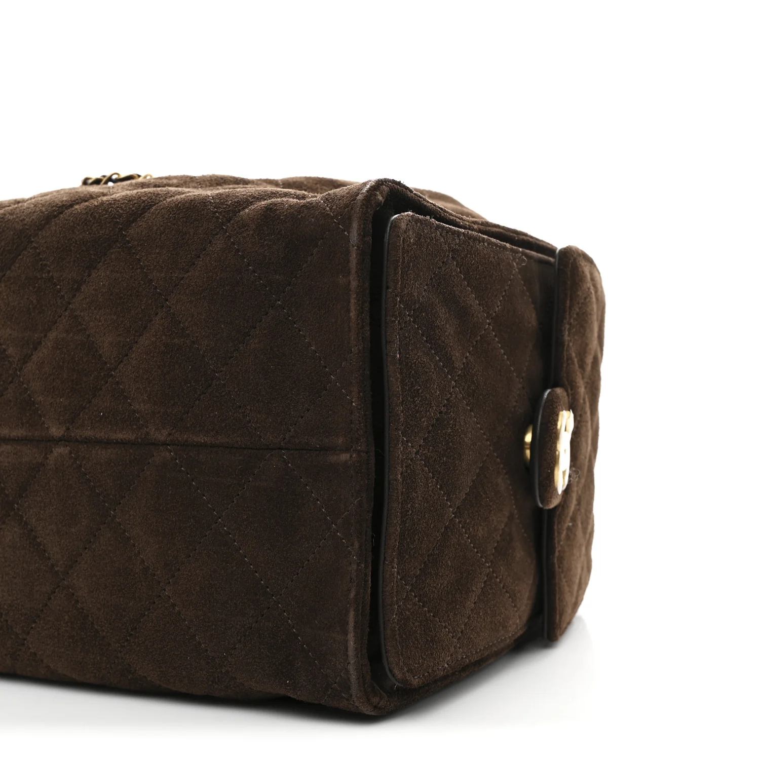 Suede Quilted Medium Chanel 25 Handbag Dark Brown - Image 12