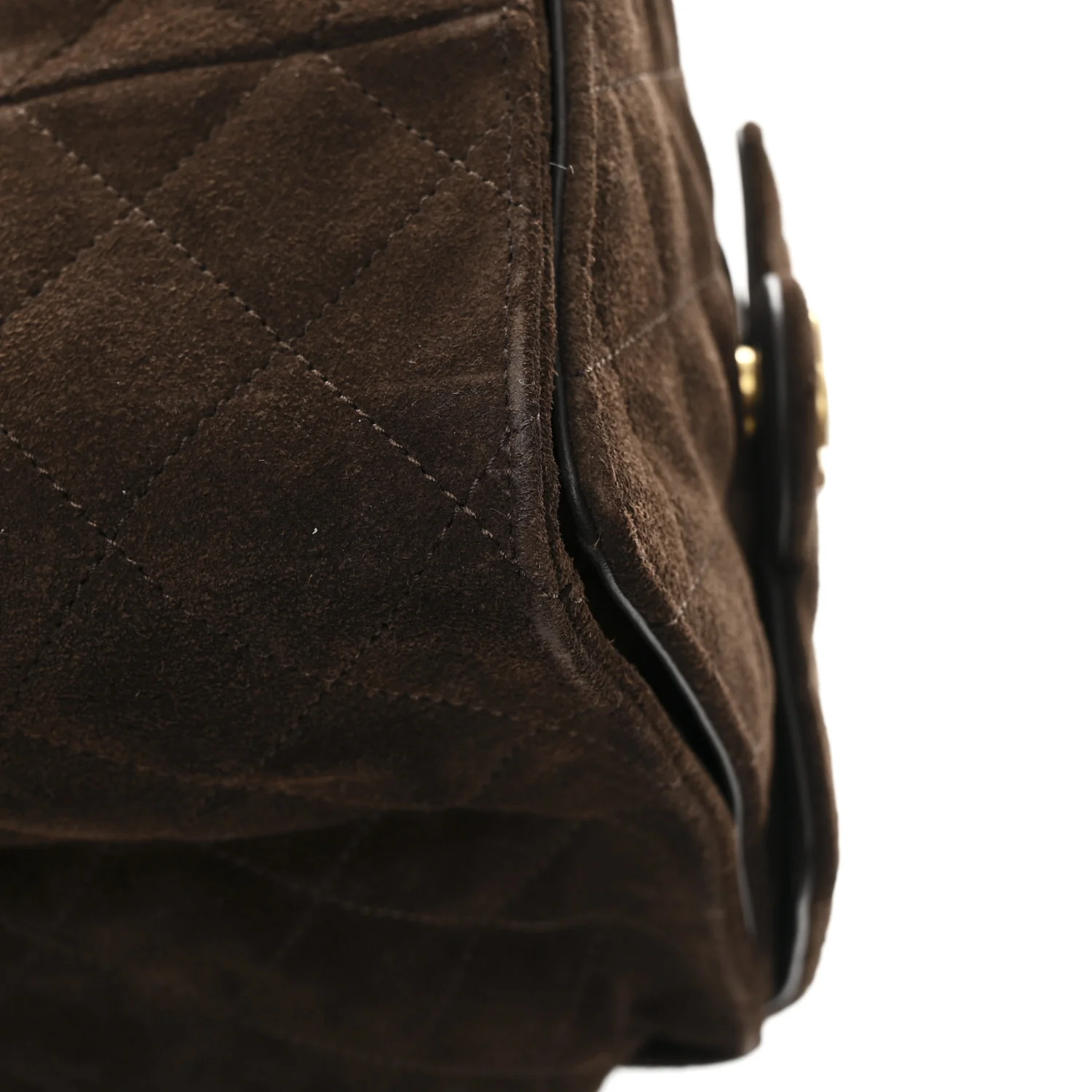 Suede Quilted Medium Chanel 25 Handbag Dark Brown - Image 13