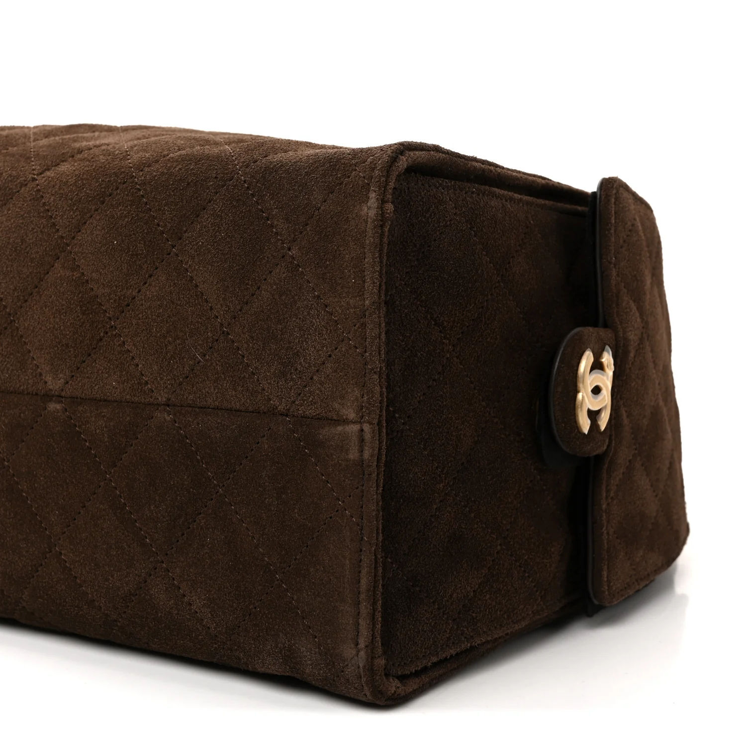 Suede Quilted Medium Chanel 25 Handbag Dark Brown - Image 11