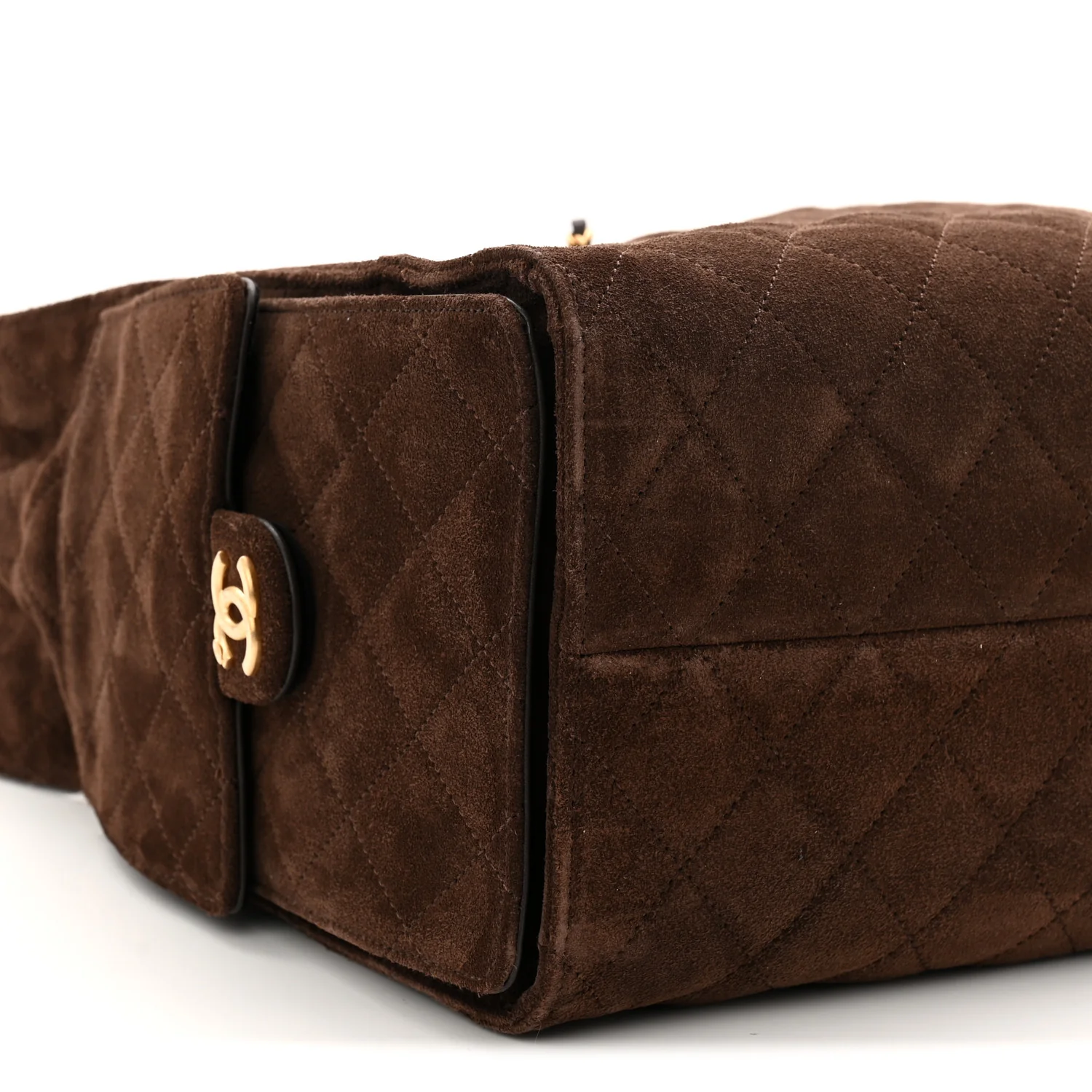 Suede Quilted Medium Chanel 25 Handbag Dark Brown - Image 10