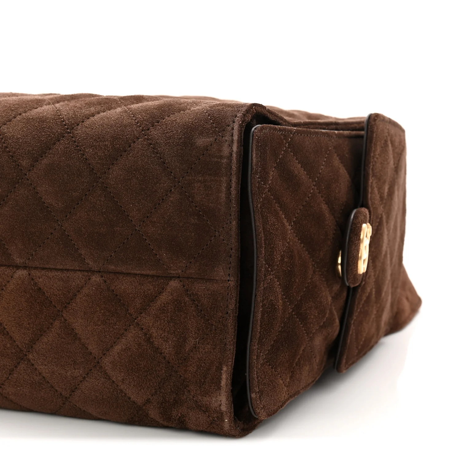 Suede Quilted Medium Chanel 25 Handbag Dark Brown - Image 11