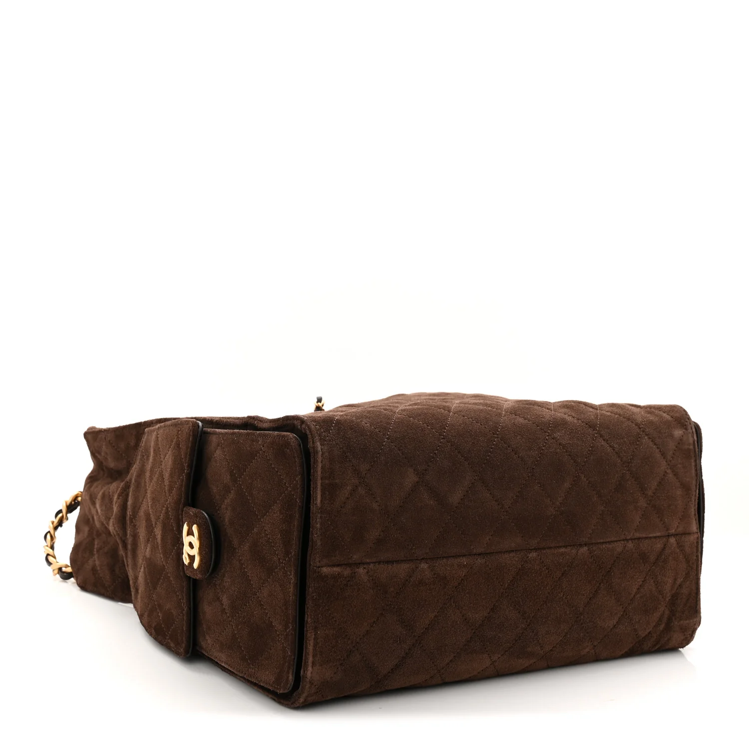Suede Quilted Medium Chanel 25 Handbag Dark Brown - Image 5