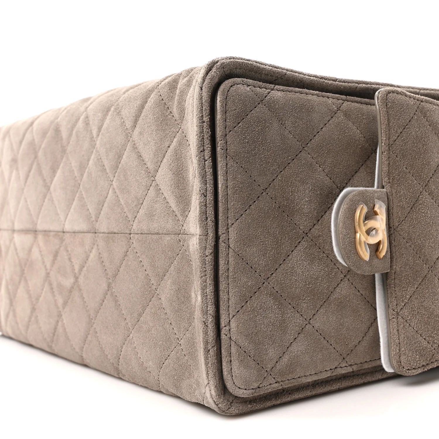 Suede Quilted Medium Chanel 25 Handbag Dark Grey - Image 10