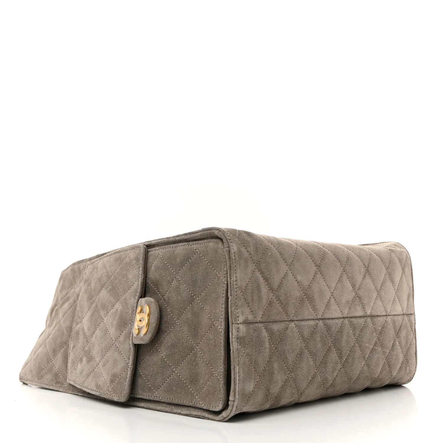 Suede Quilted Medium Chanel 25 Handbag Grey - Image 5