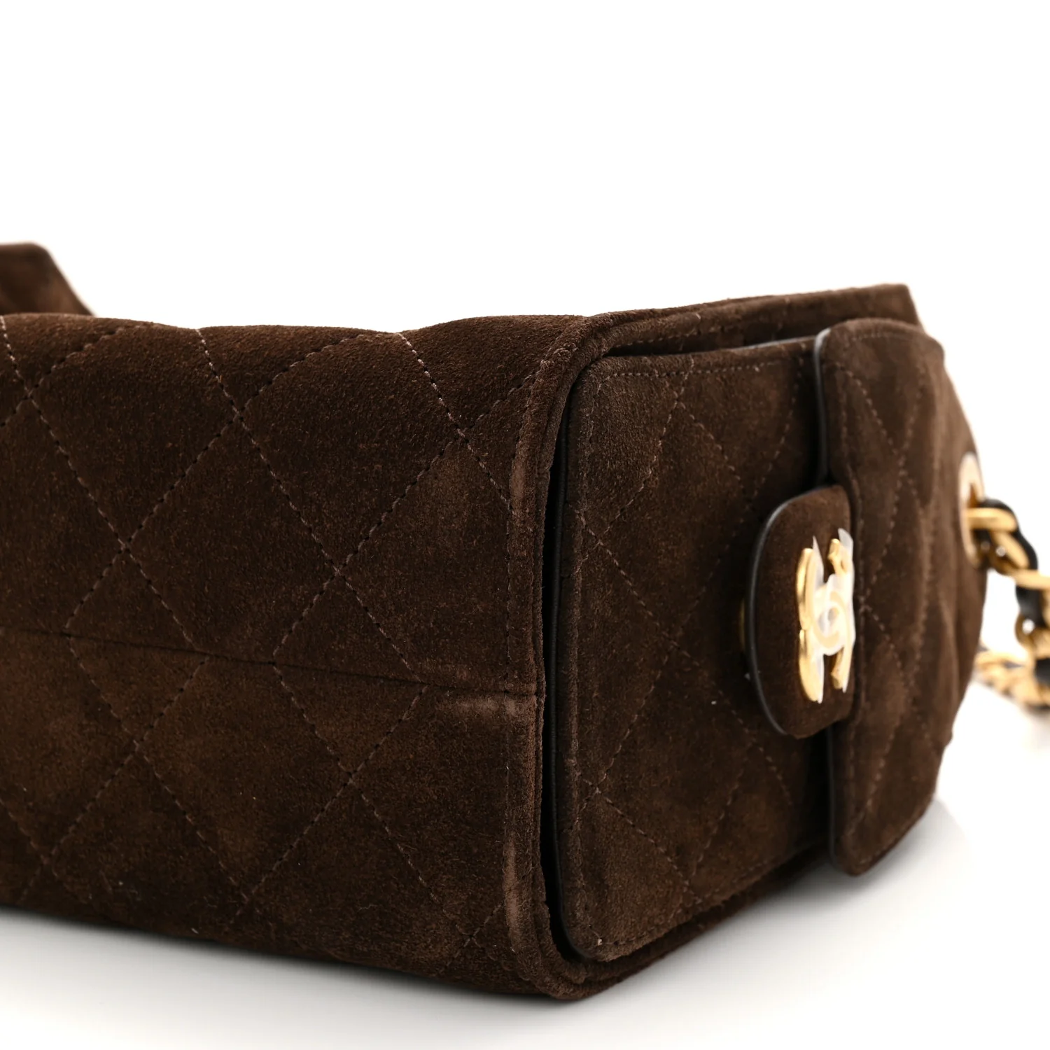 Suede Quilted Mini Chanel 25 Handbag Dark Brown - Image 10