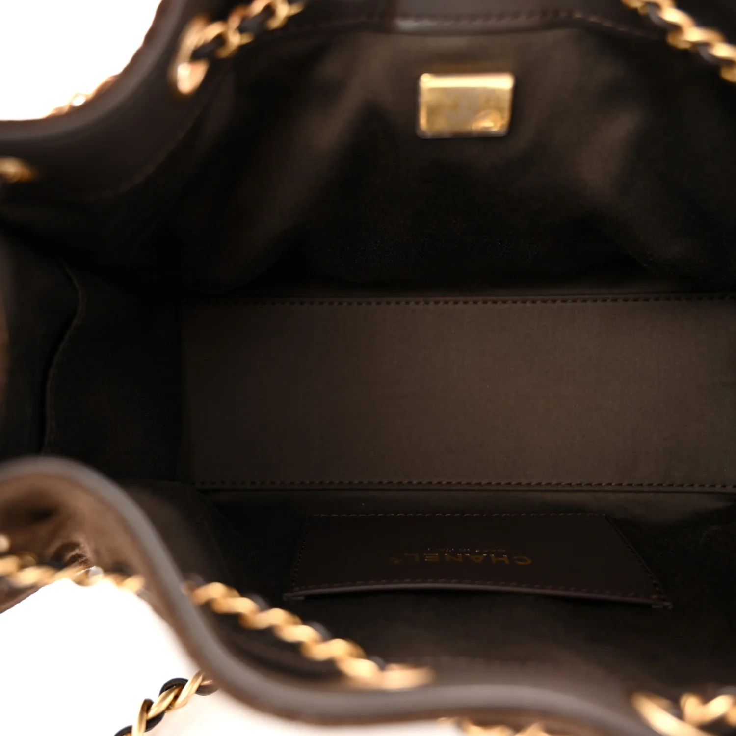 Suede Quilted Mini Chanel 25 Handbag Dark Brown - Image 5