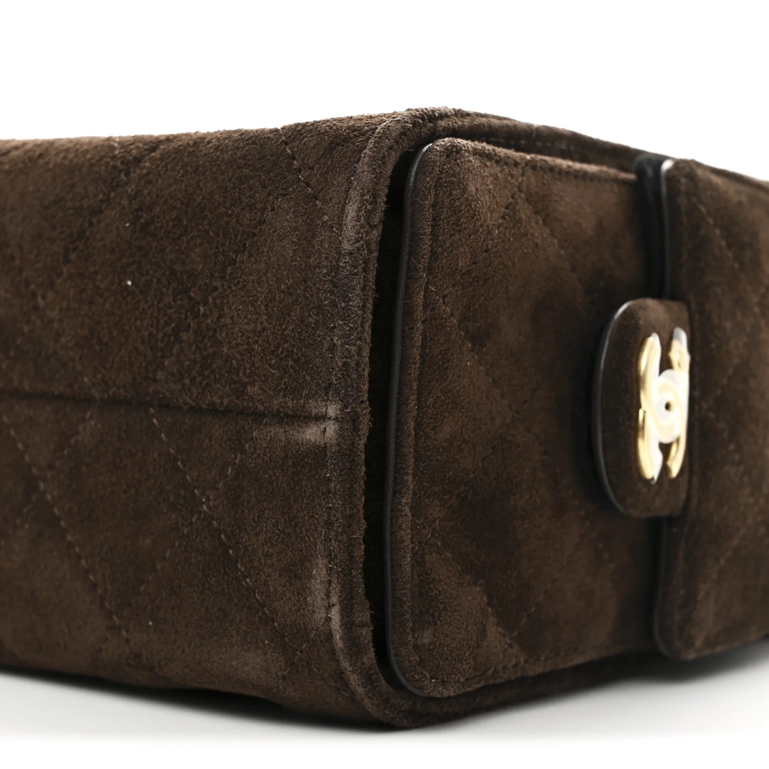 Suede Quilted Mini Chanel 25 Handbag Dark Brown - Image 10