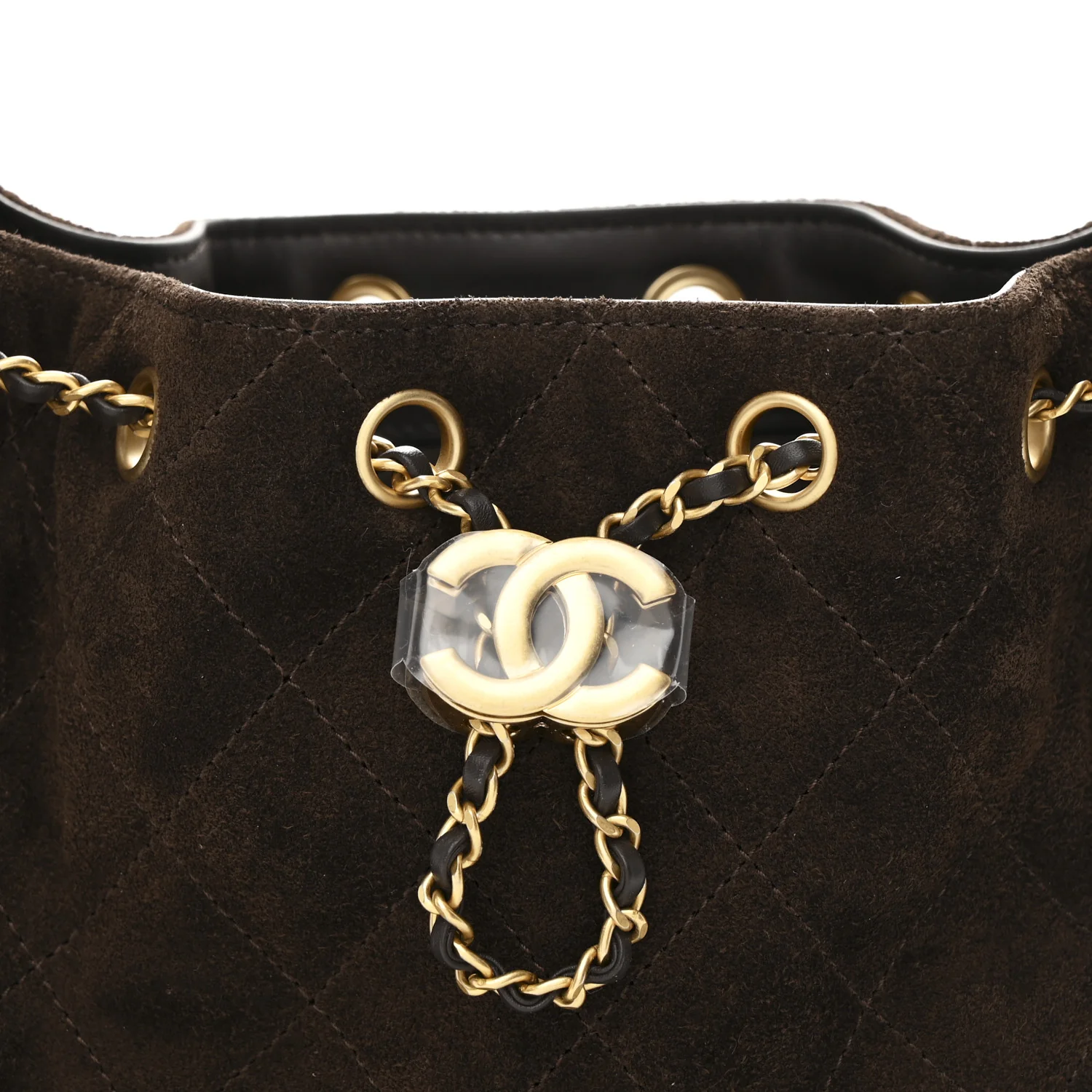 Suede Quilted Mini Chanel 25 Handbag Dark Brown - Image 8