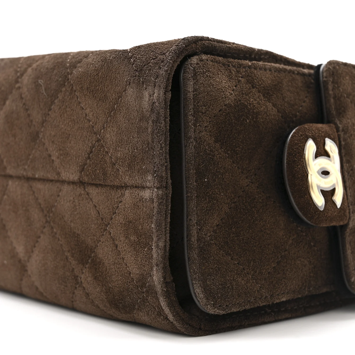 Suede Quilted Mini Chanel 25 Handbag Dark Brown - Image 10