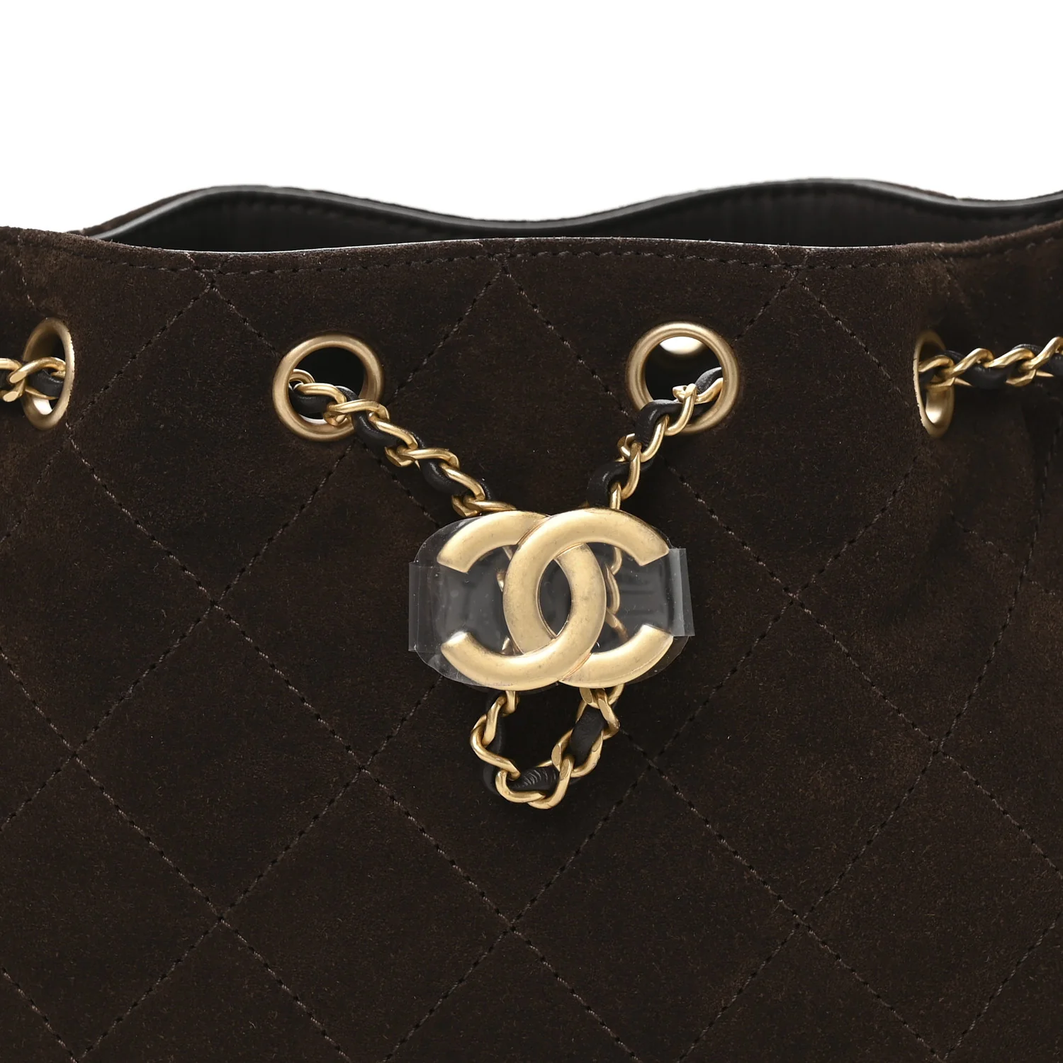 Suede Quilted Mini Chanel 25 Handbag Dark Brown - Image 14