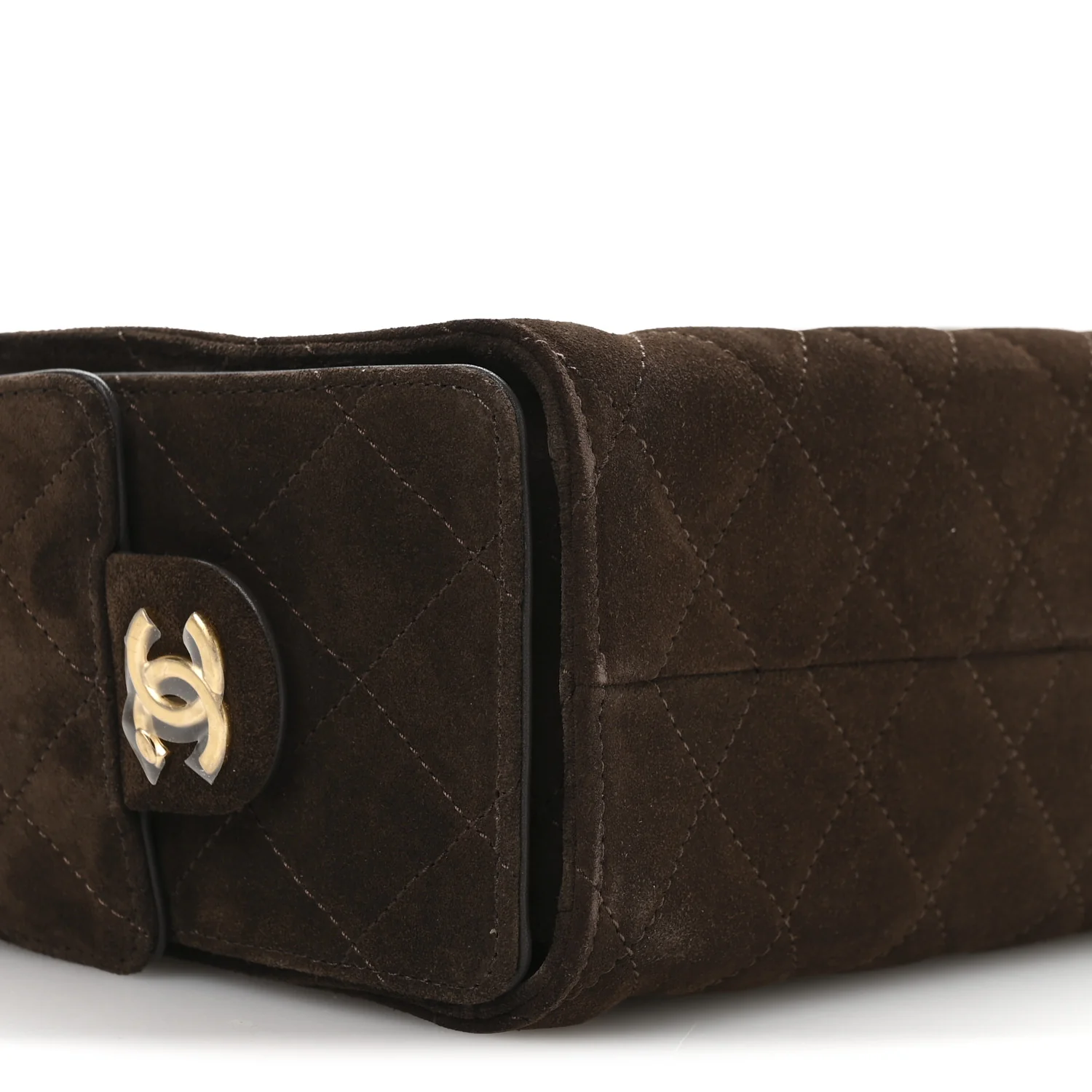 Suede Quilted Mini Chanel 25 Handbag Dark Brown - Image 16
