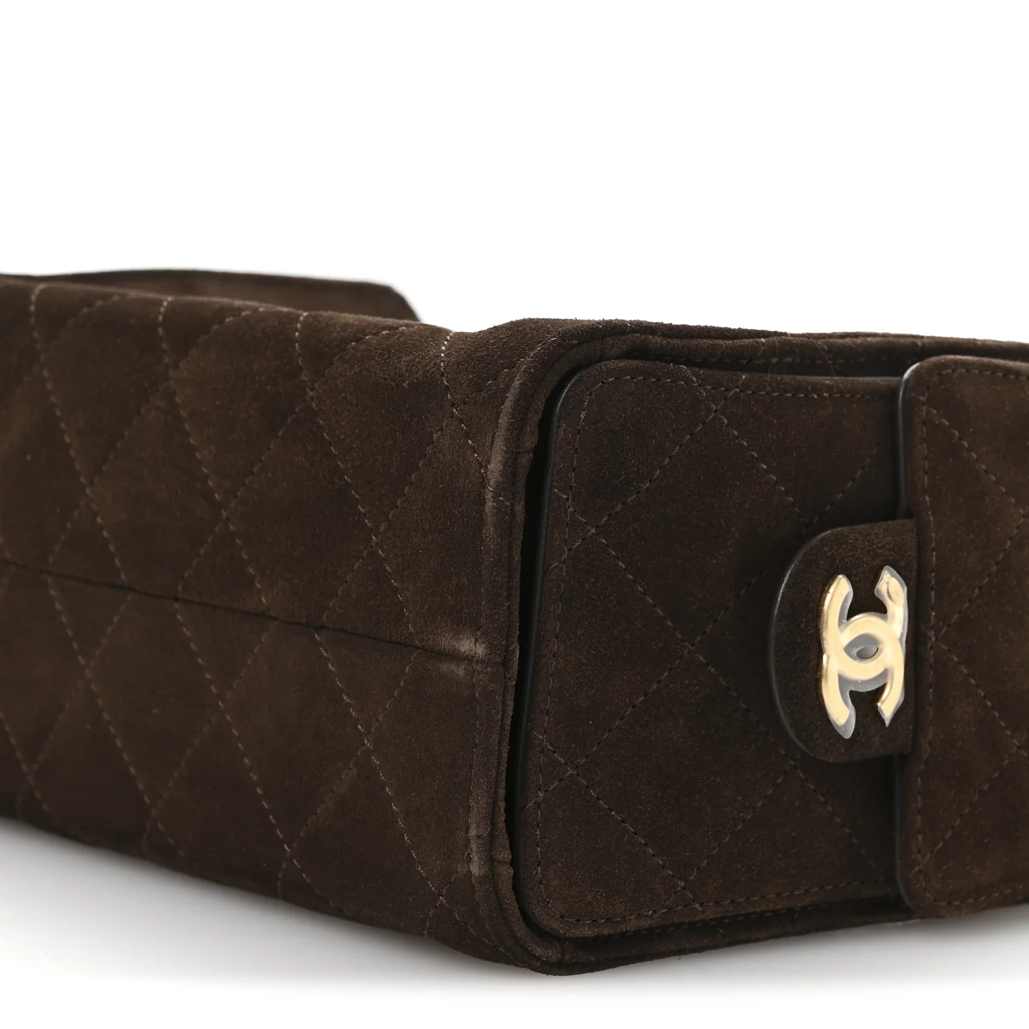 Suede Quilted Mini Chanel 25 Handbag Dark Brown - Image 19