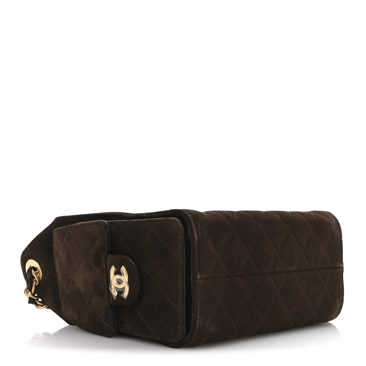 Suede Quilted Mini Chanel 25 Handbag Dark Brown - Image 6