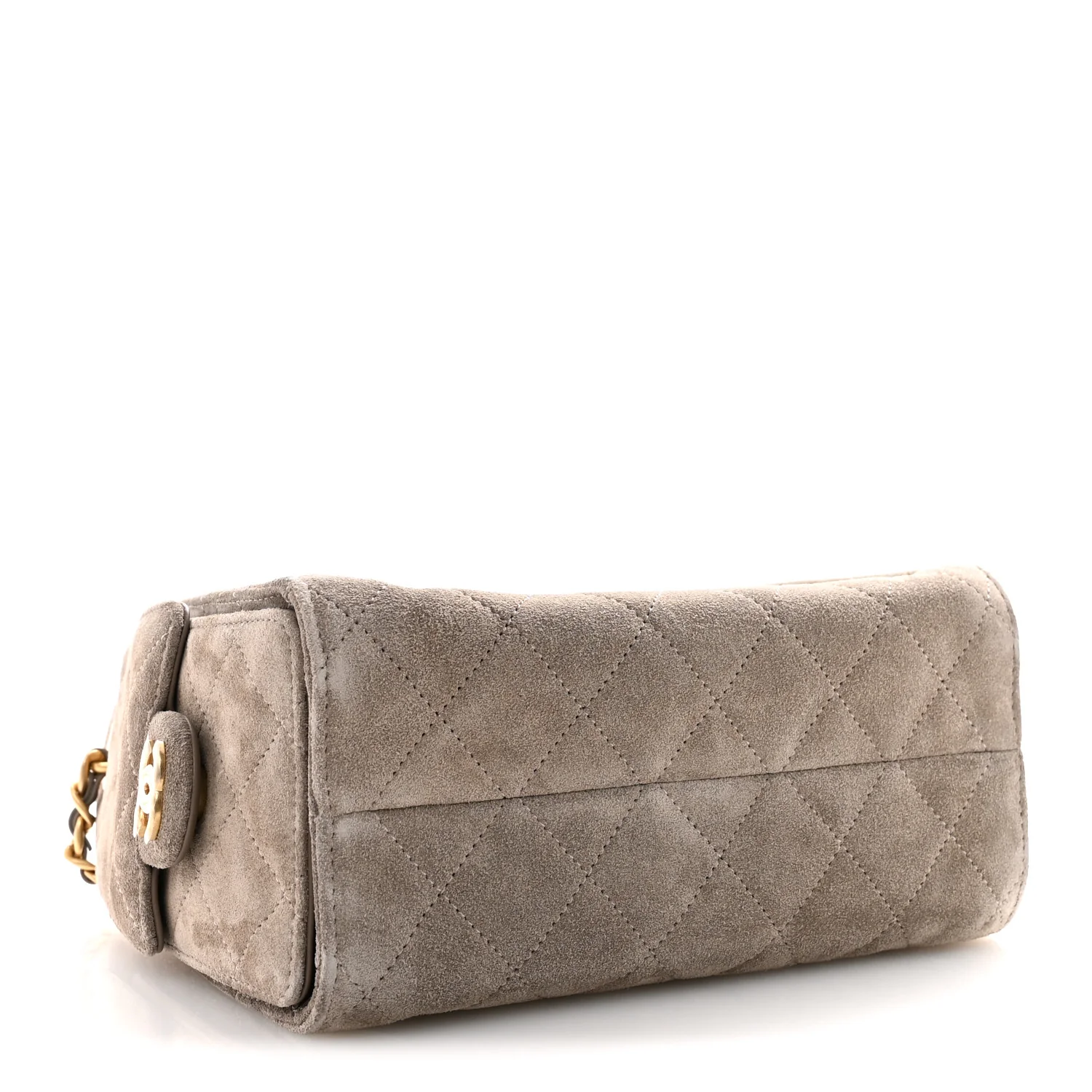 Suede Quilted Mini Chanel 25 Handbag Dark Grey - Image 4