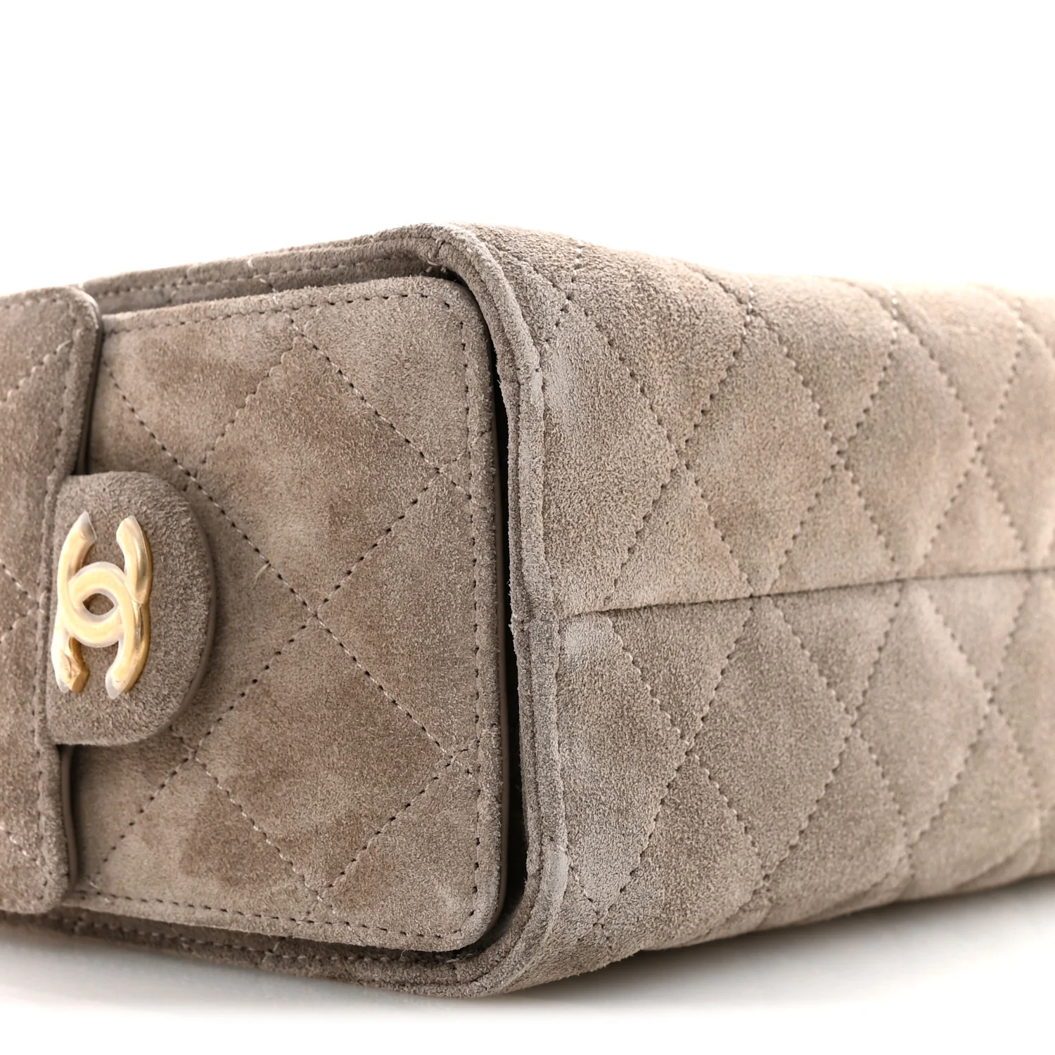 Suede Quilted Mini Chanel 25 Handbag Dark Grey - Image 9
