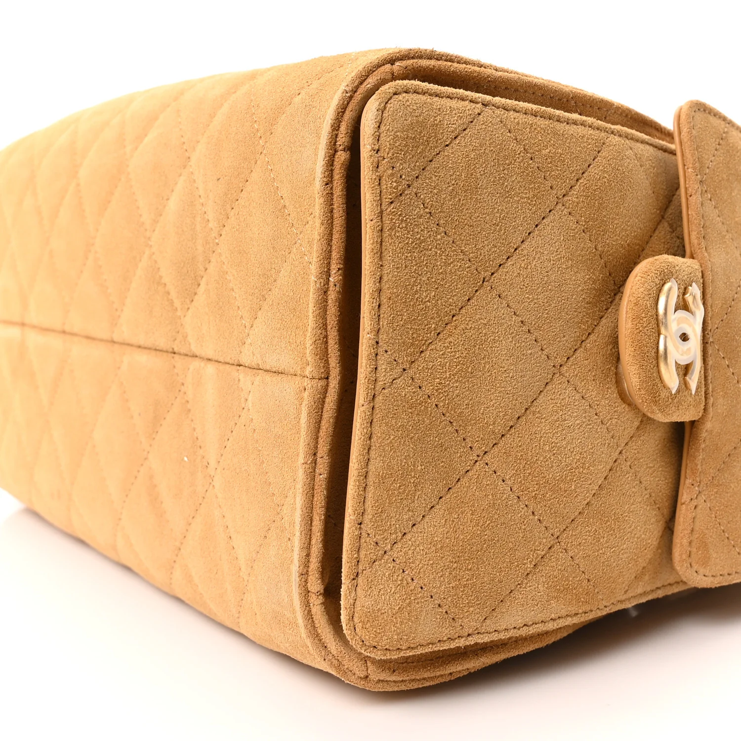 Suede Quilted Small Chanel 25 Handbag Beige - Image 10